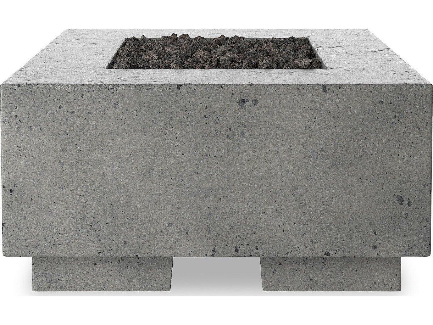 Four Hands Outdoor Falco Kenton Pewter Concrete 60" x 32" Rectangular Fire Pit Table