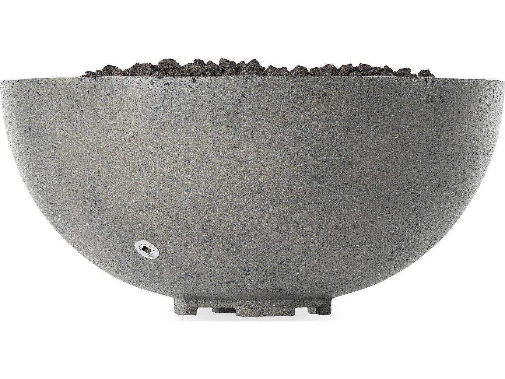 Four Hands Outdoor Falco Bronson Pewter Concrete 39" Round Fire Pit Table