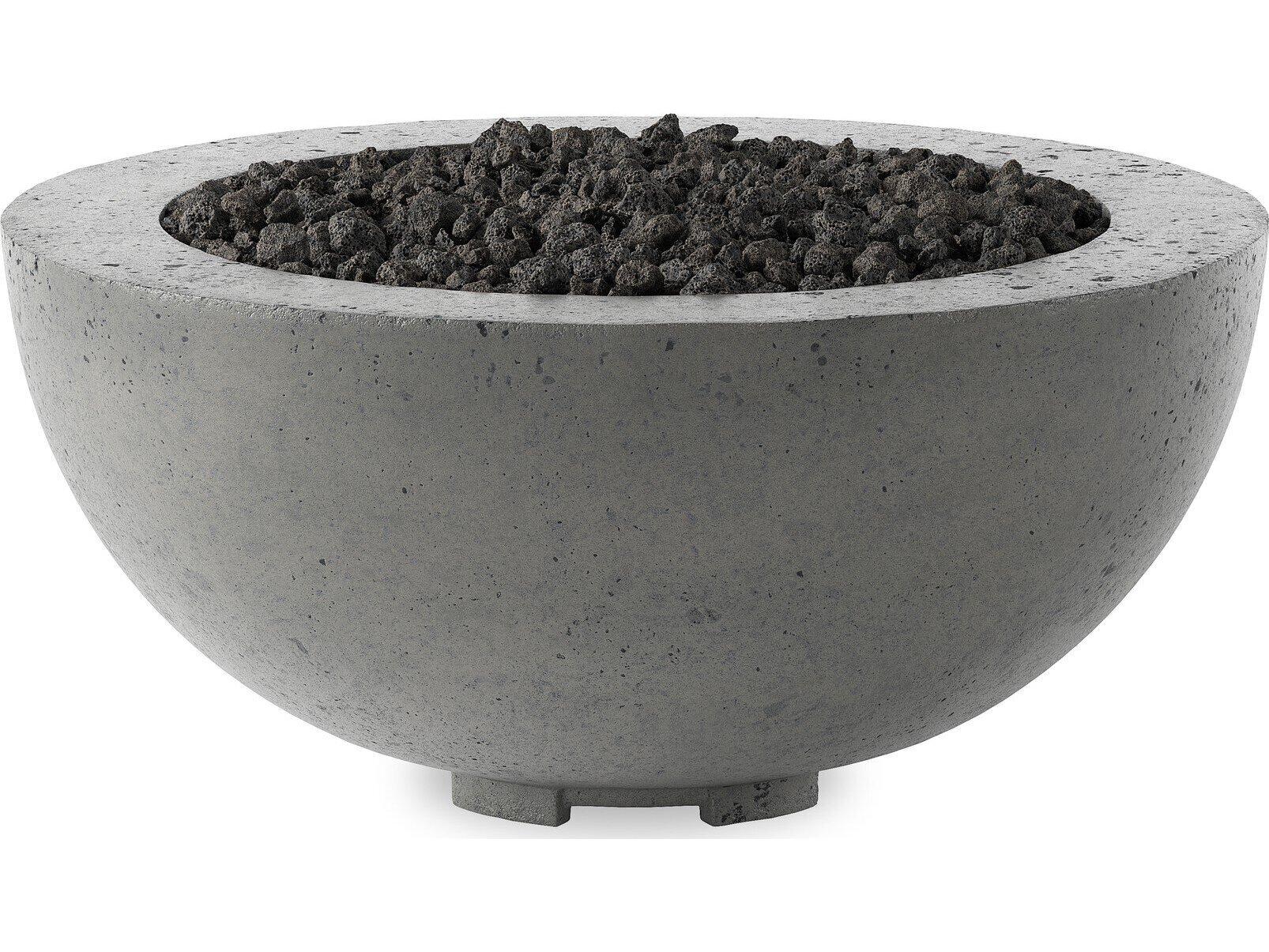 Four Hands Outdoor Falco Bronson Pewter Concrete 39" Round Fire Pit Table