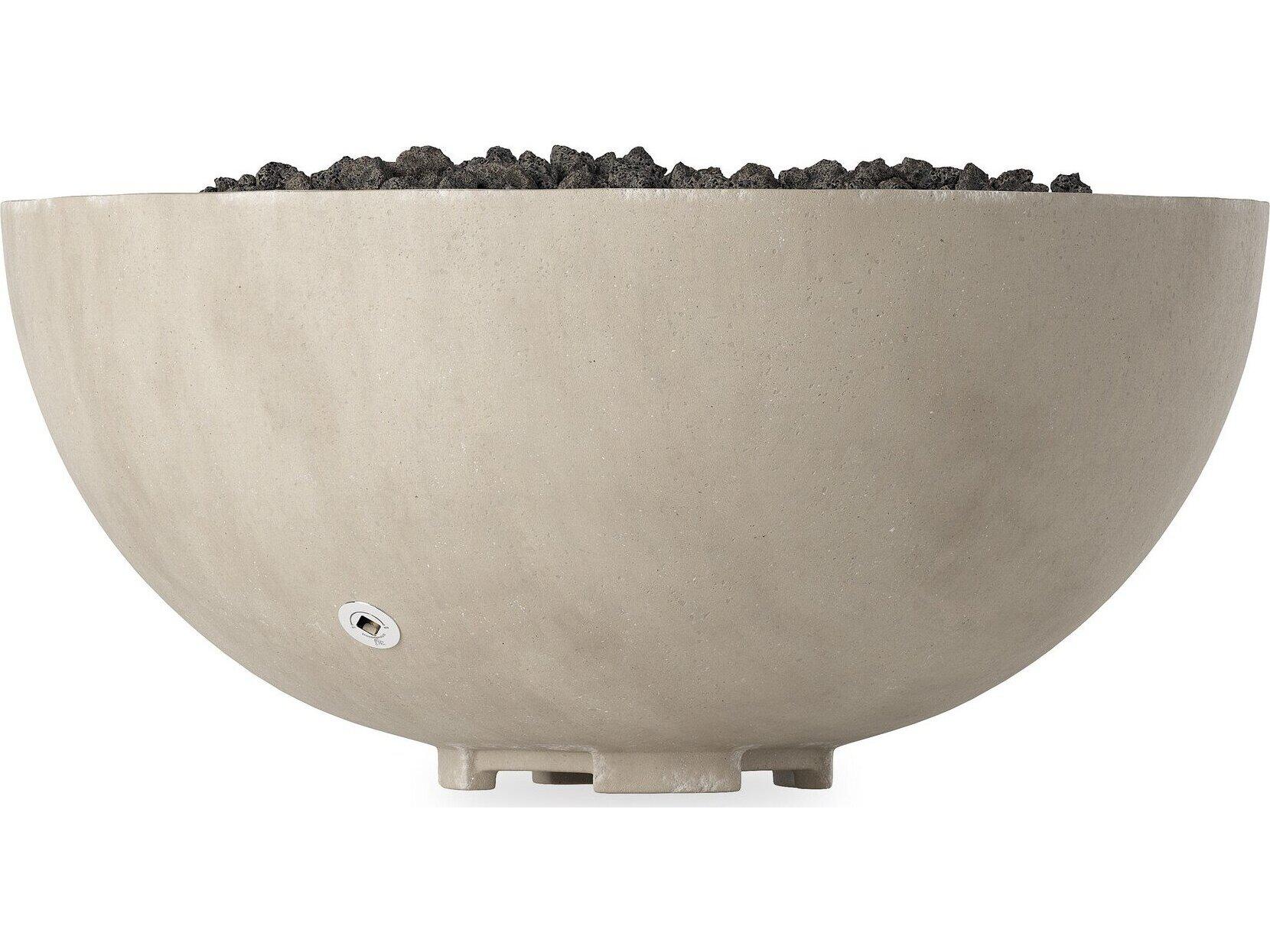 Four Hands Outdoor Falco Bronson Natural Concrete 39" Round Fire Pit Table