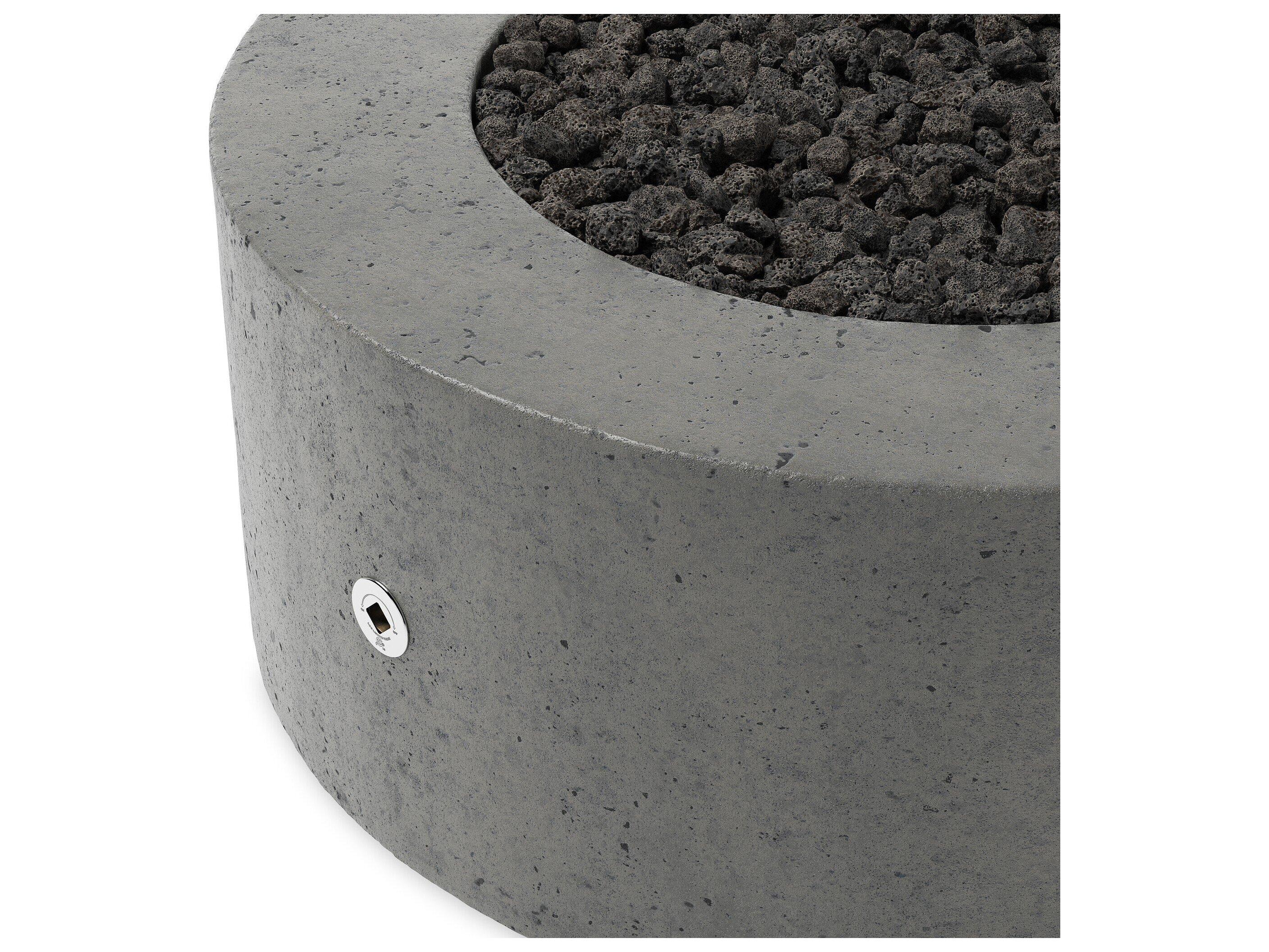 Four Hands Outdoor Falco Damian Pewter Concrete 35.5" Round Fire Pit Table