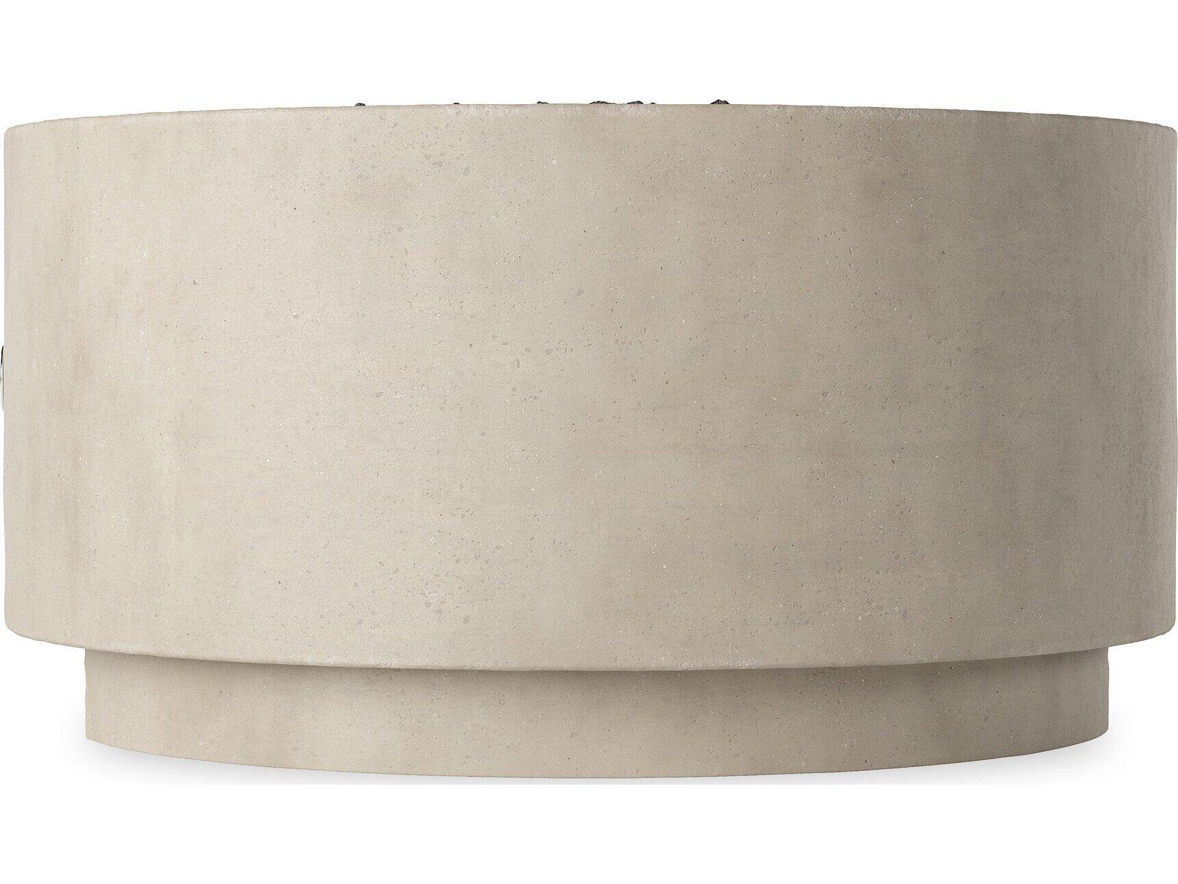 Four Hands Outdoor Falco Damian Natural Concrete 35.5" Round Fire Pit Table