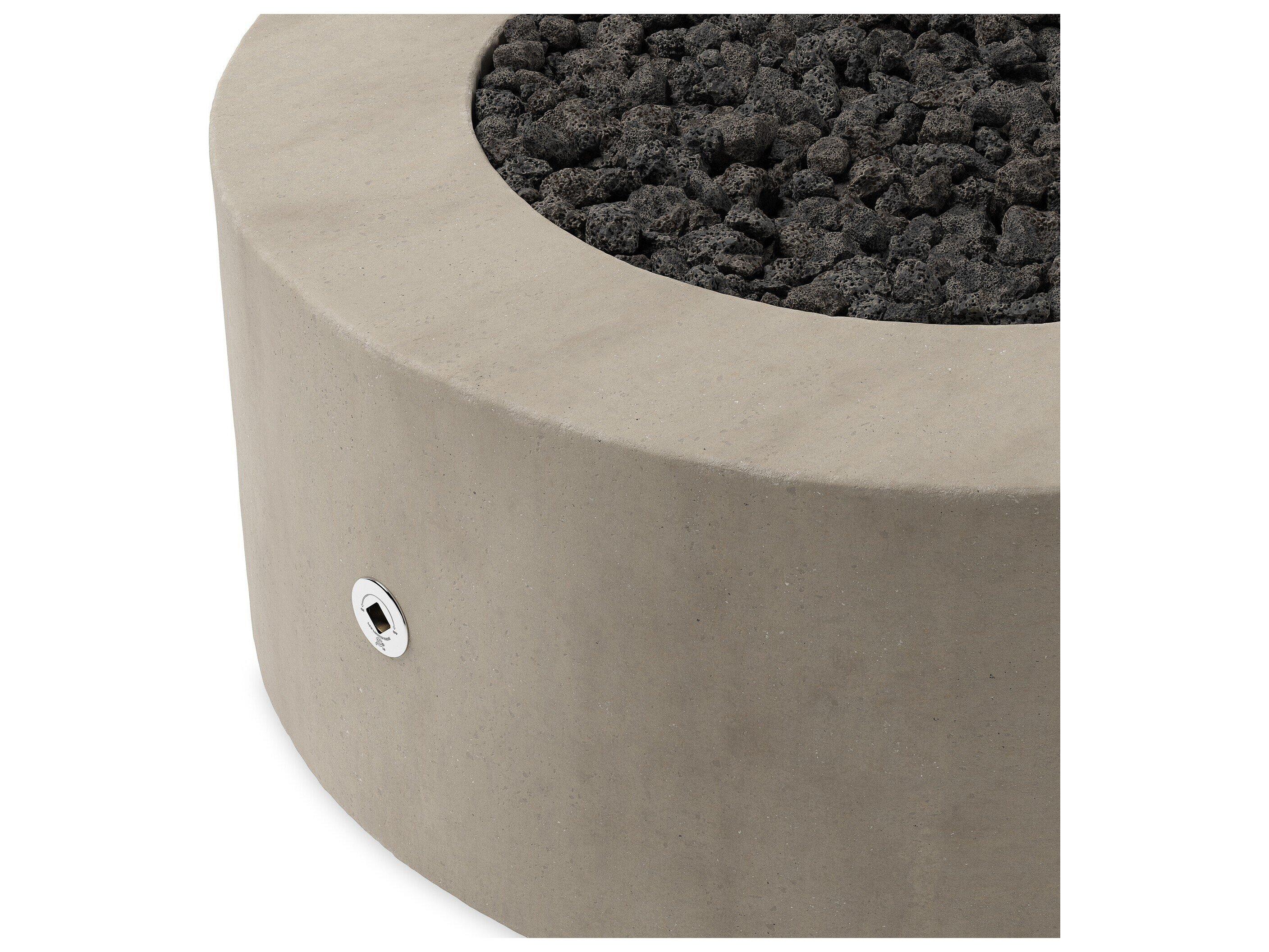 Four Hands Outdoor Falco Damian Natural Concrete 35.5" Round Fire Pit Table