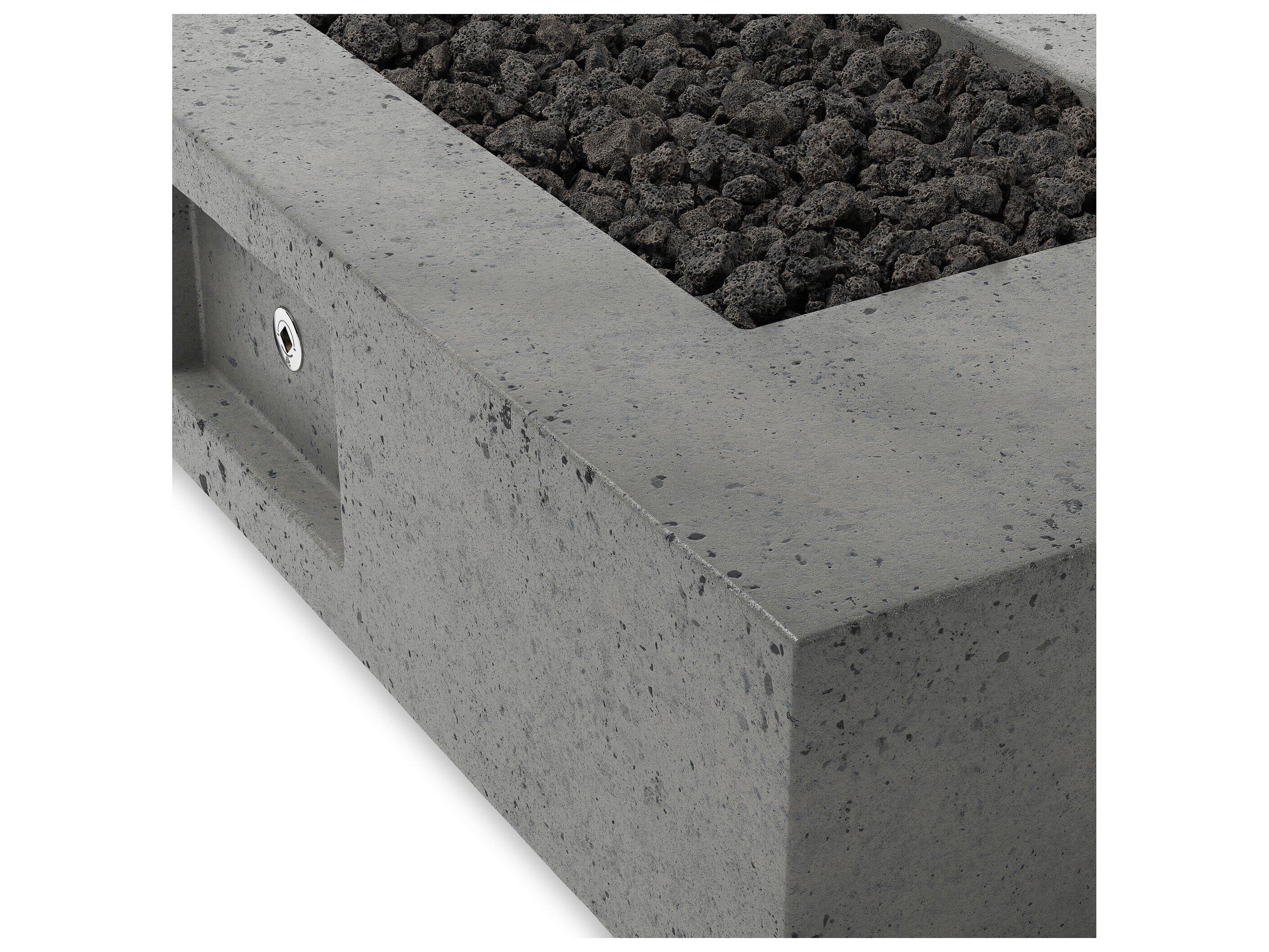 Four Hands Outdoor Falco Kenton Pewter Concrete 62" x 32" Rectangular Fire Pit Table