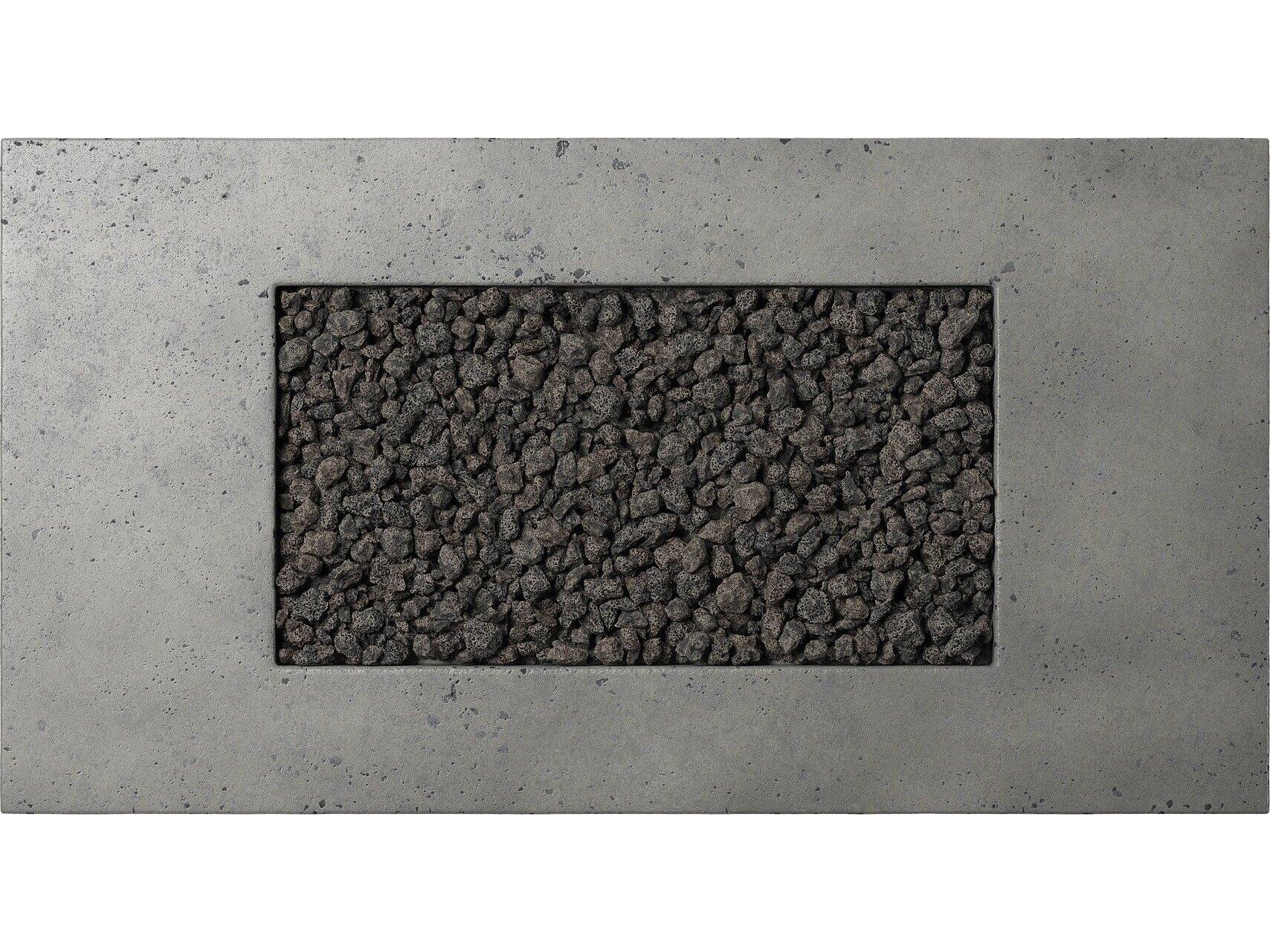 Four Hands Outdoor Falco Kenton Pewter Concrete 62" x 32" Rectangular Fire Pit Table