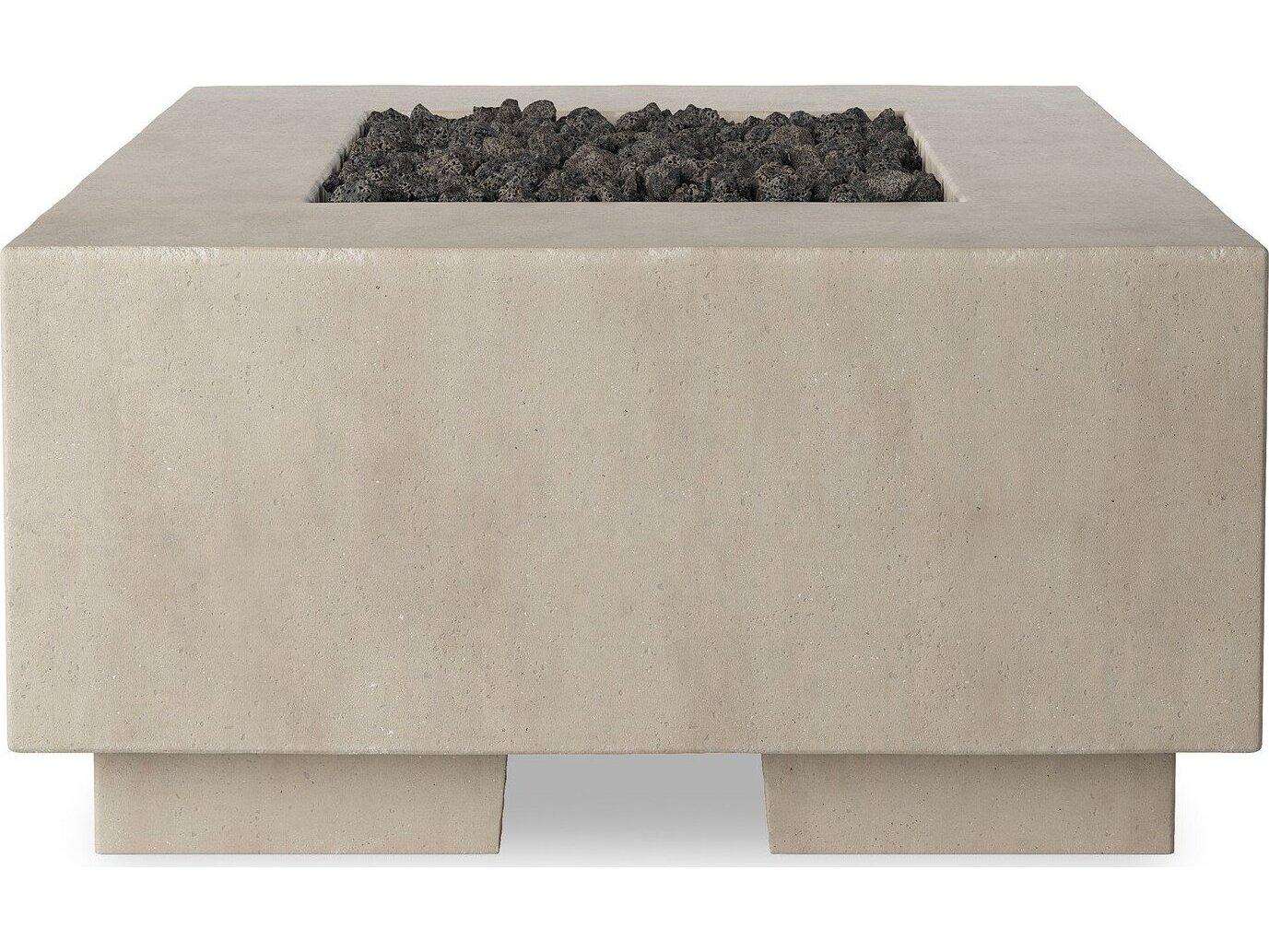 Four Hands Outdoor Falco Kenton Natural Concrete 60" x 32" Rectangular Fire Pit Table