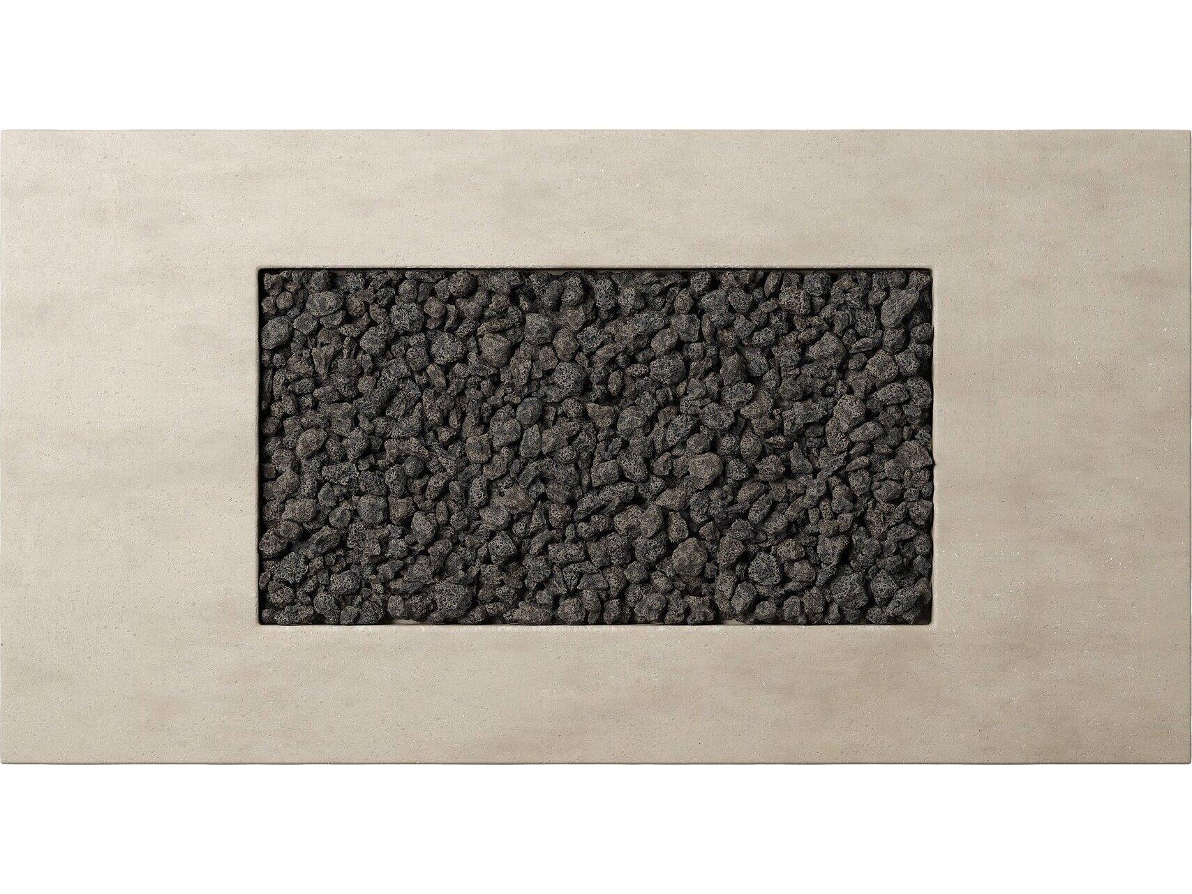 Four Hands Outdoor Falco Kenton Natural Concrete 60" x 32" Rectangular Fire Pit Table