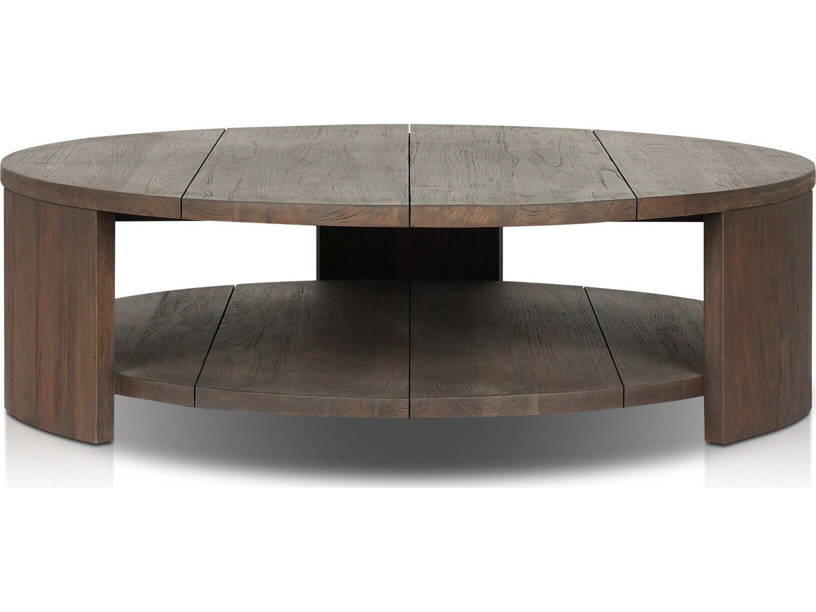 Luxecor Globetrotter Outdoor Roca Round Coffee Table - Stained Heritage Brown-FSC