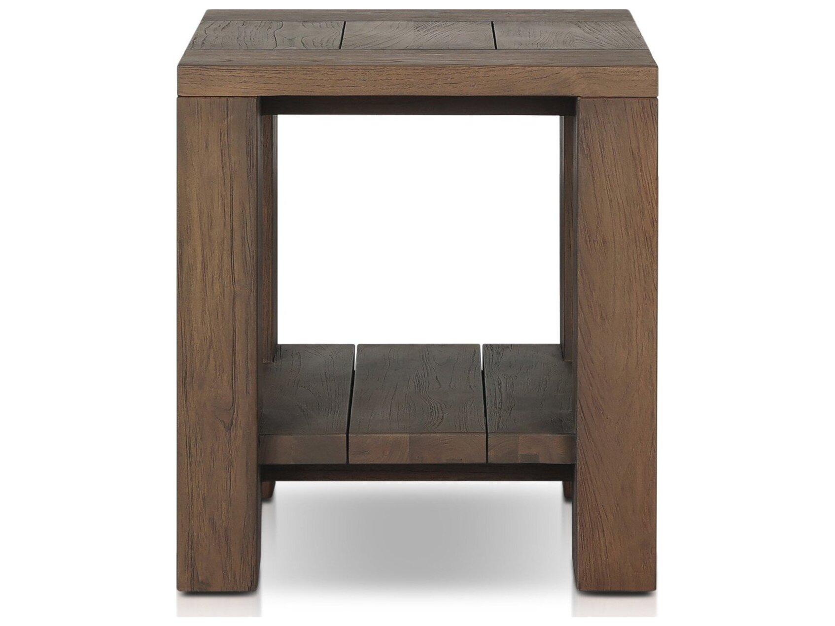 Four Hands Outdoor Providence Roca End Table - Stained Heritage Brown-FSC