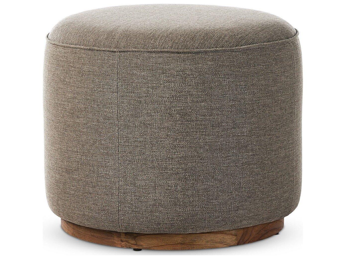 Four Hands Outdoor Garwood Sinclair Teak Cushion Ottoman in Alessi Fawn