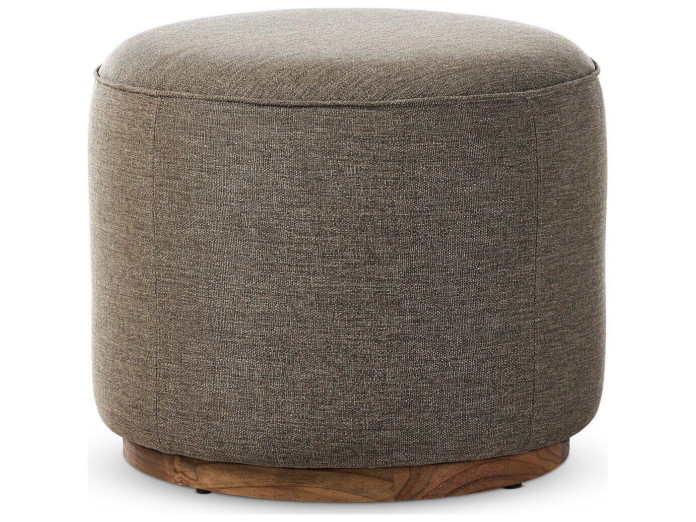 Four Hands Outdoor Garwood Sinclair Teak Cushion Ottoman in Alessi Fawn