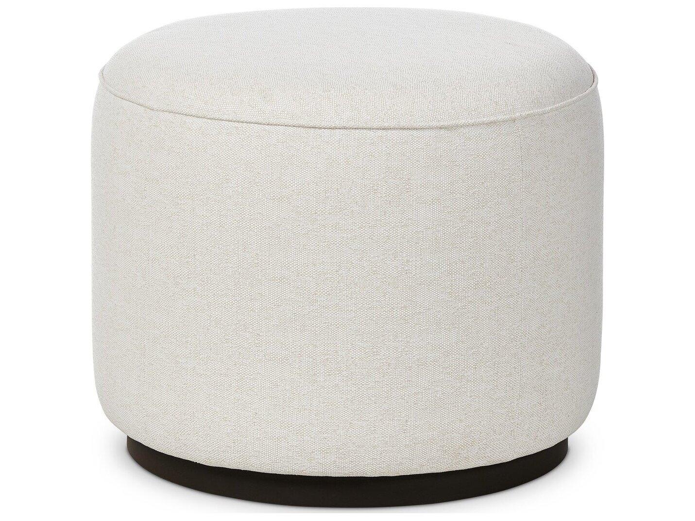 Four Hands Outdoor Garwood Sinclair Teak Cushion Ottoman in Alessi Linen