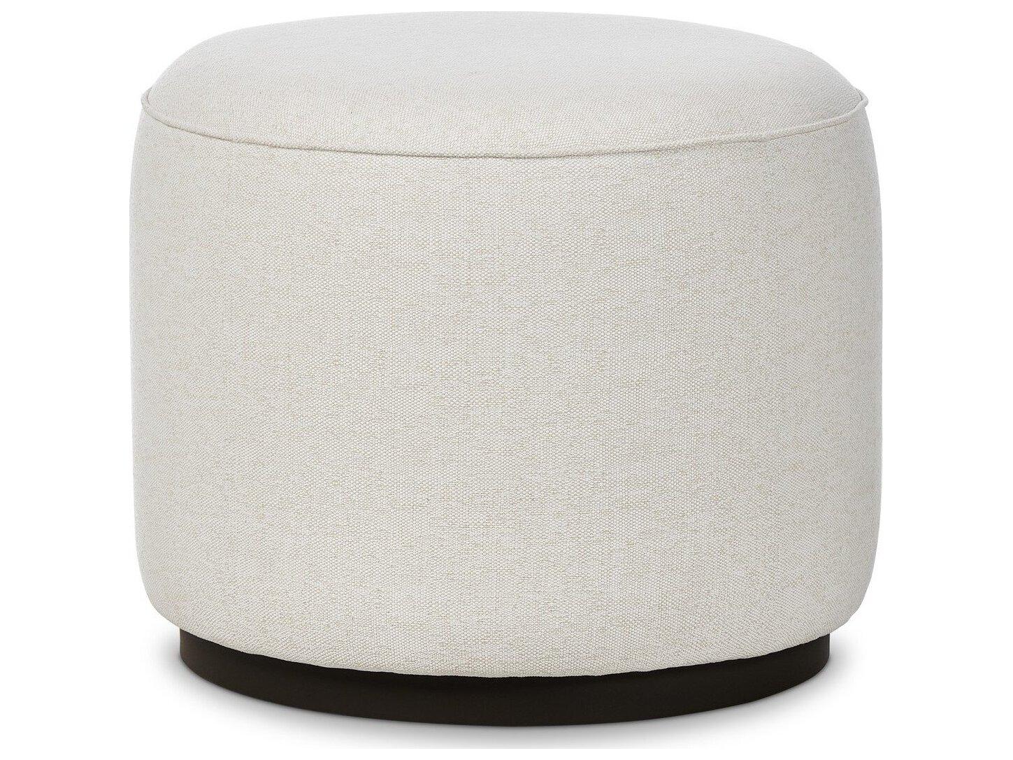 Four Hands Outdoor Garwood Sinclair Teak Cushion Ottoman in Alessi Linen