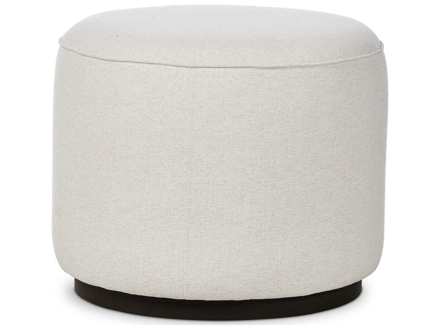 Four Hands Outdoor Garwood Sinclair Teak Cushion Ottoman in Alessi Linen