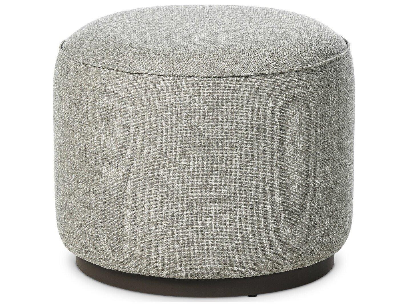 Four Hands Outdoor Garwood Sinclair Teak Cushion Ottoman in Hayes Smoke