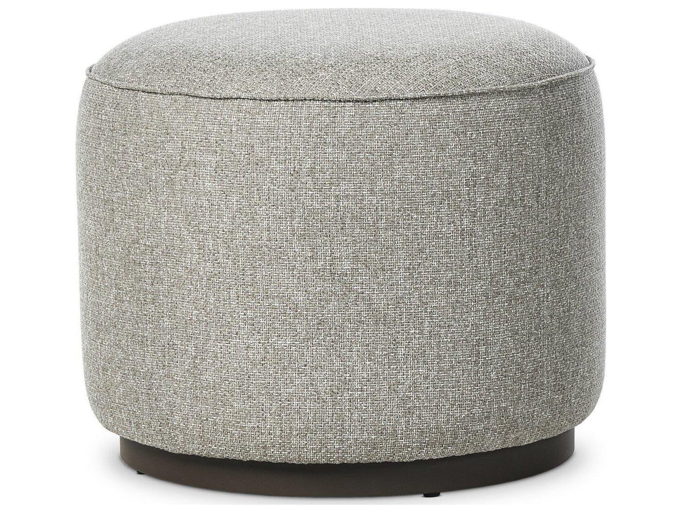 Four Hands Outdoor Garwood Sinclair Teak Cushion Ottoman in Hayes Smoke