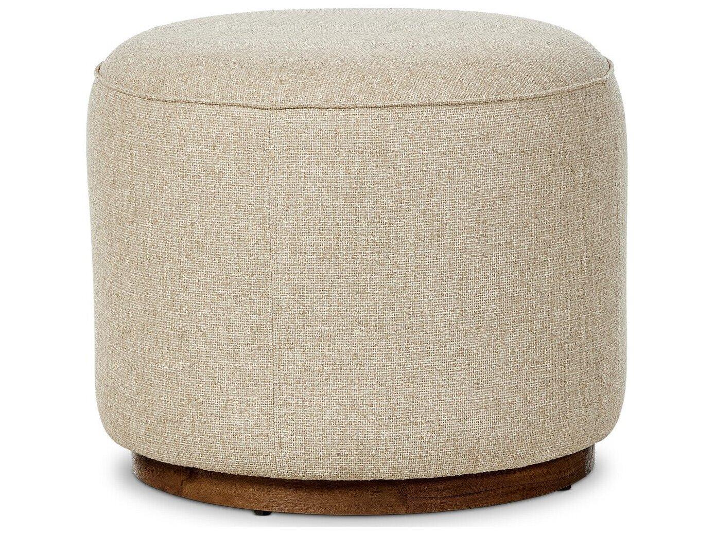 Four Hands Outdoor Garwood Sinclair Teak Cushion Ottoman in Hayes Cream