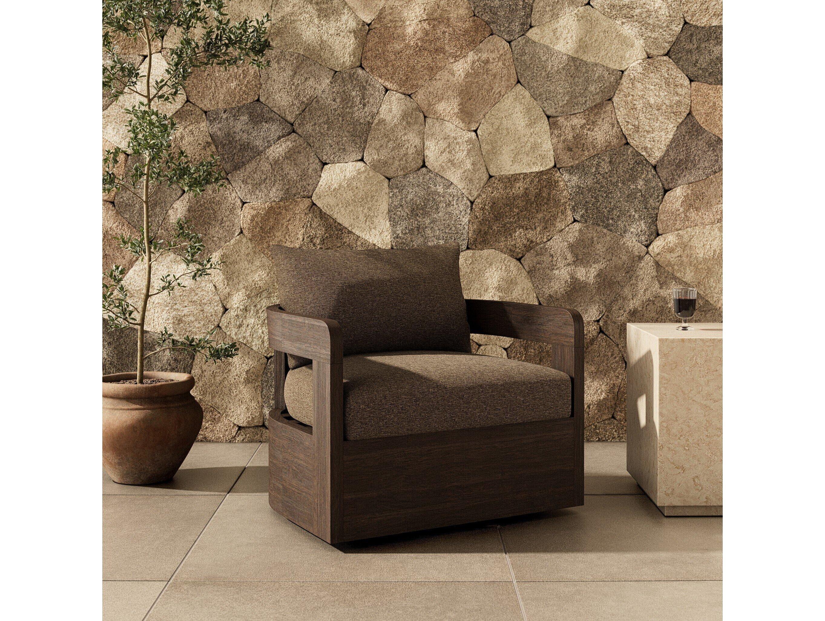 Four Hands Outdoor Pembrook Jackson Swivel Chair - Ellor Brown