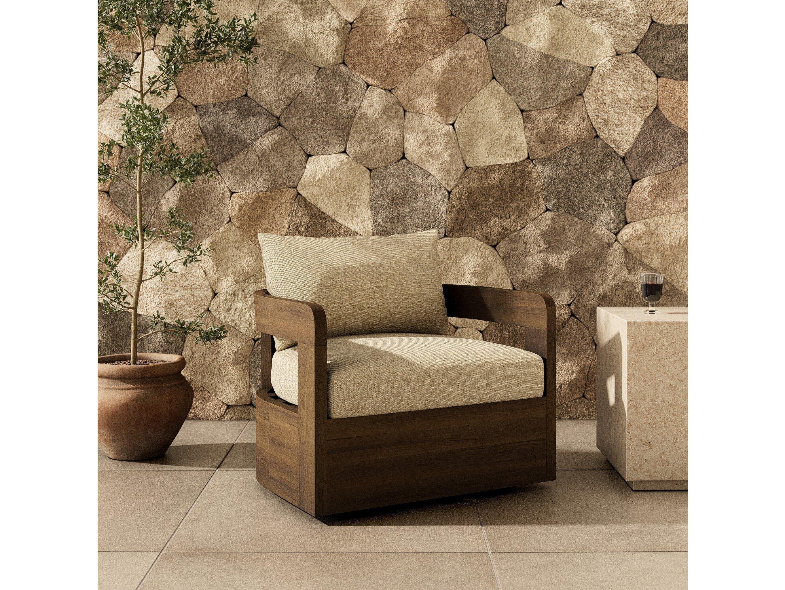 Four Hands Outdoor Pembrook Jackson Swivel Chair - Ellor Beige