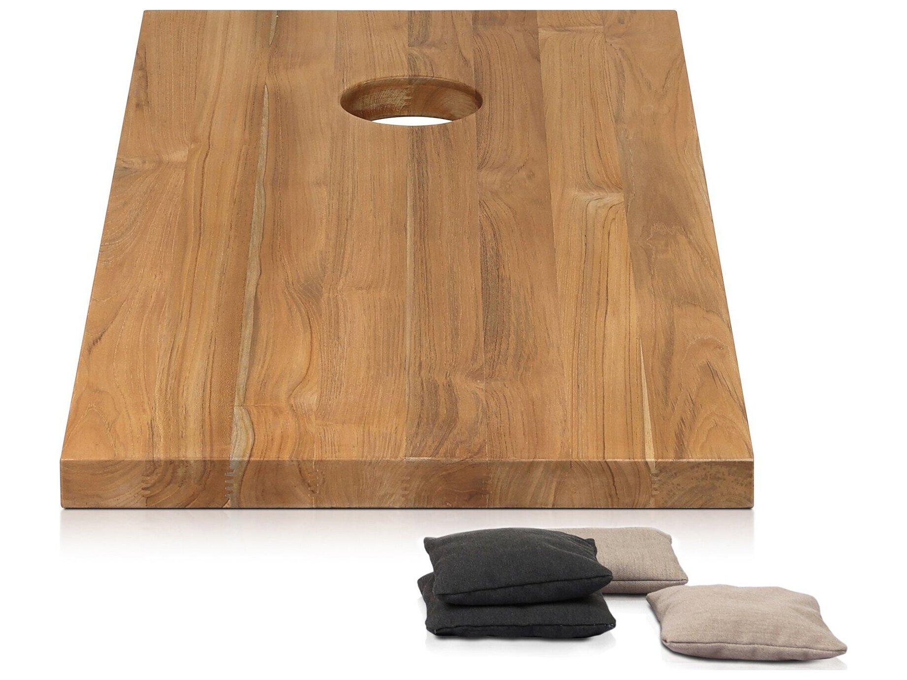 Four Hands Outdoor Duvall Aged Natural Teak Bag Toss Set