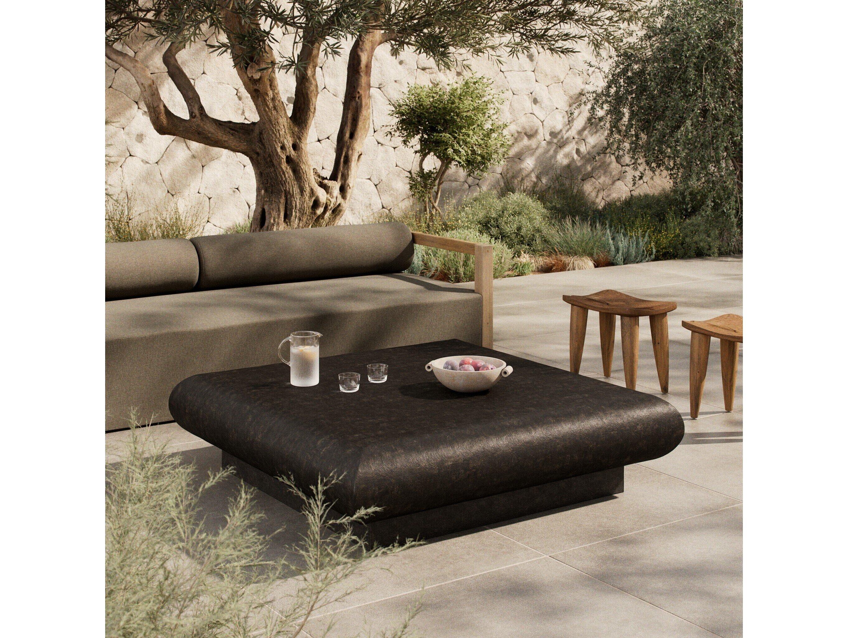 Four Hands Outdoor Marlow Ambra Coffee Table- - Distressed Bronze