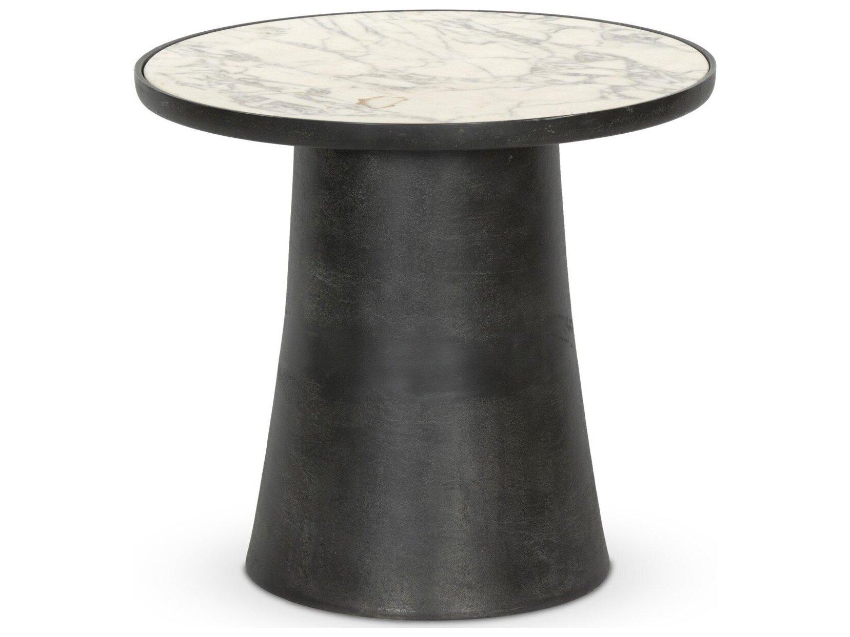 Four Hands Outdoor Marlow Balboa Aged Grey Aluminum 22.5" Round End Table