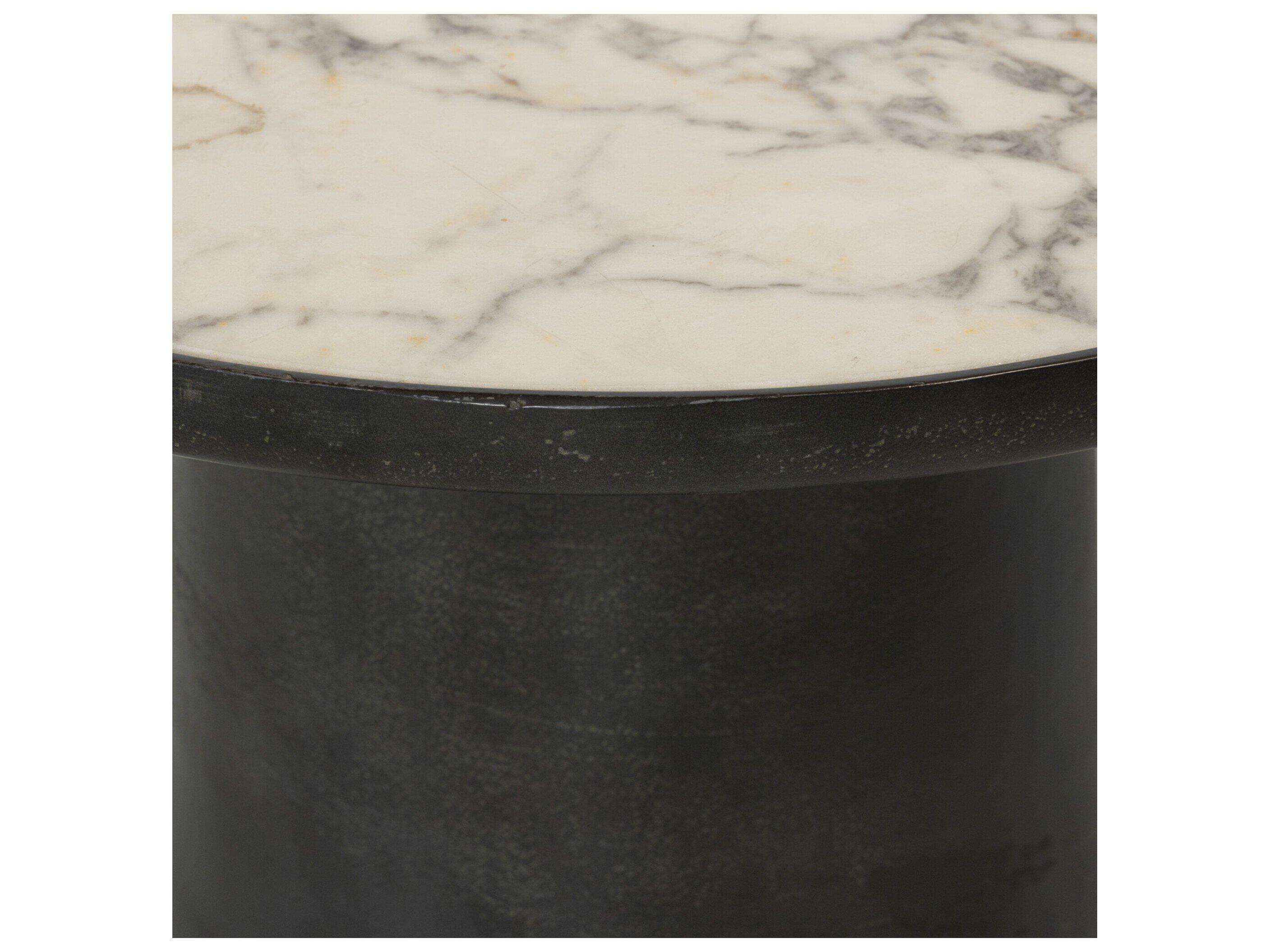 Four Hands Outdoor Marlow Balboa Aged Grey Aluminum 22.5" Round End Table