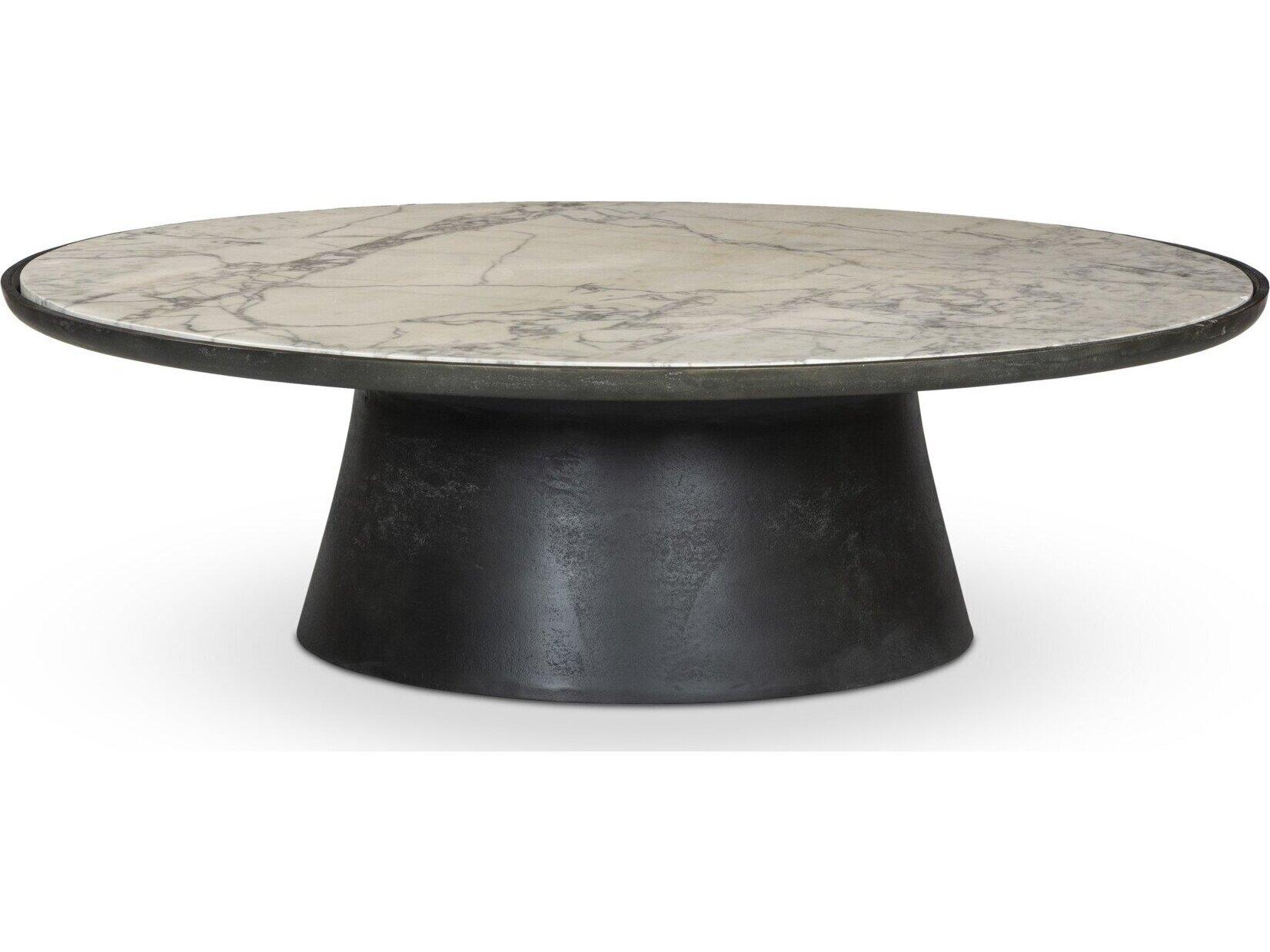 Four Hands Outdoor Marlow Balboa Aged Grey Aluminum 55" Round Coffee Table