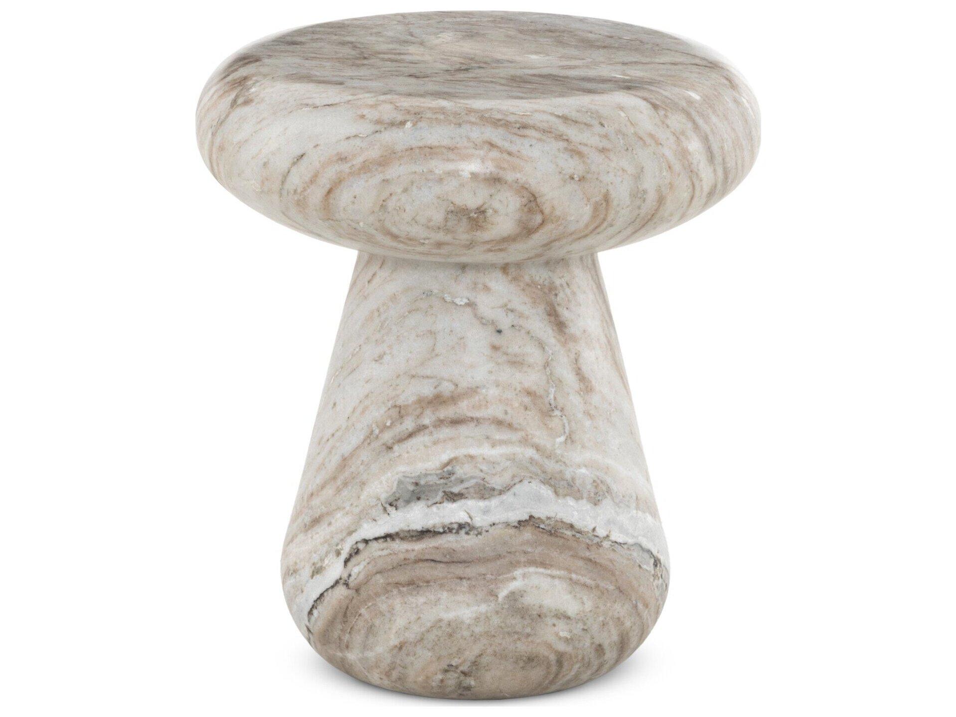 Four Hands Outdoor Marlow Pablo Sawar Marble 17" Round End Table