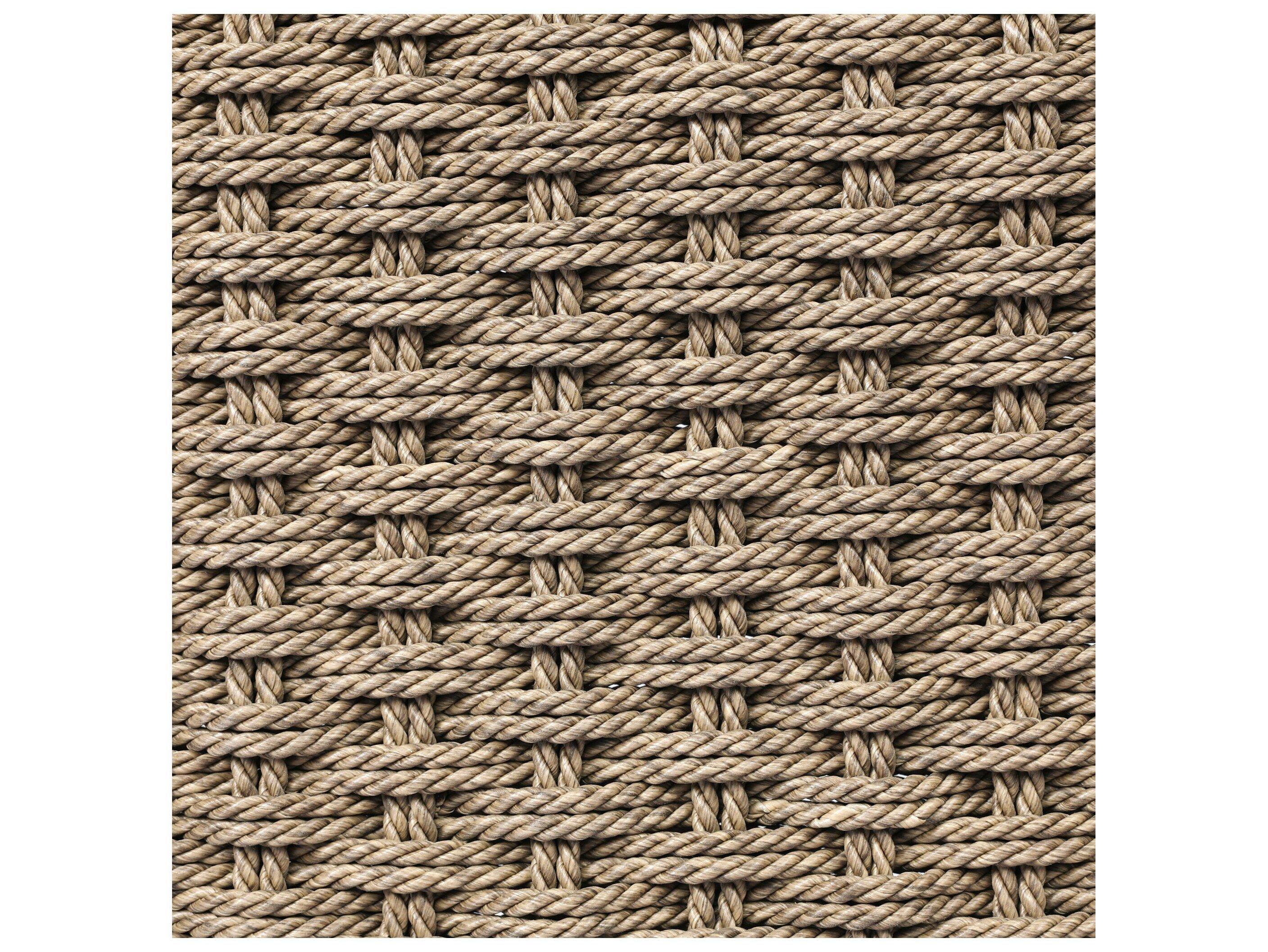 Four Hands Outdoor Solano Cromwell Saddle Brown Teak Dining Side Chair in Dark Textured Woven