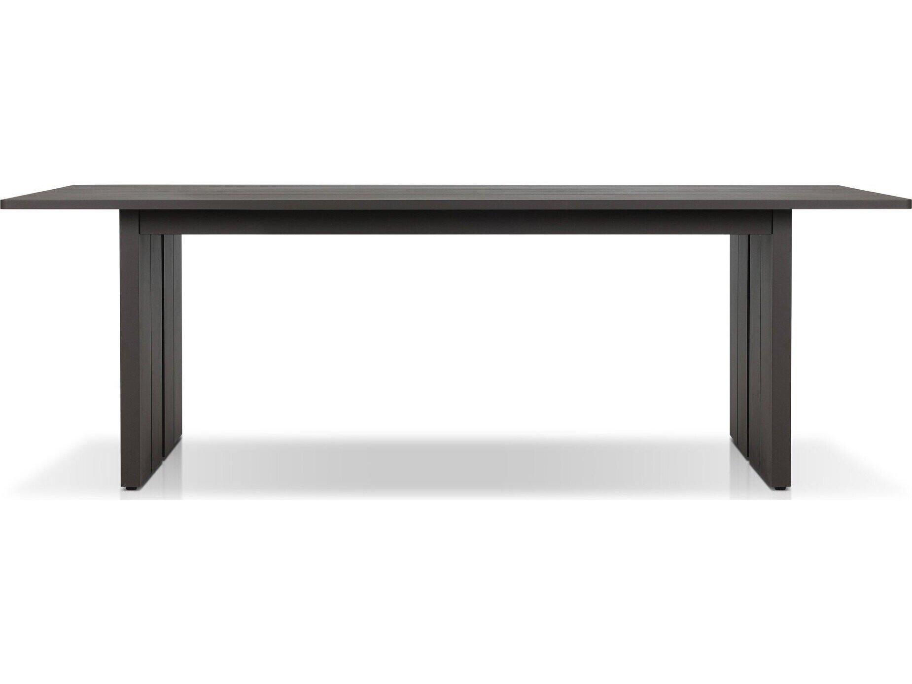 Four Hands Outdoor Solano Chapman Bronze Aluminum 91.5" x 41" Rectangular Dining Table