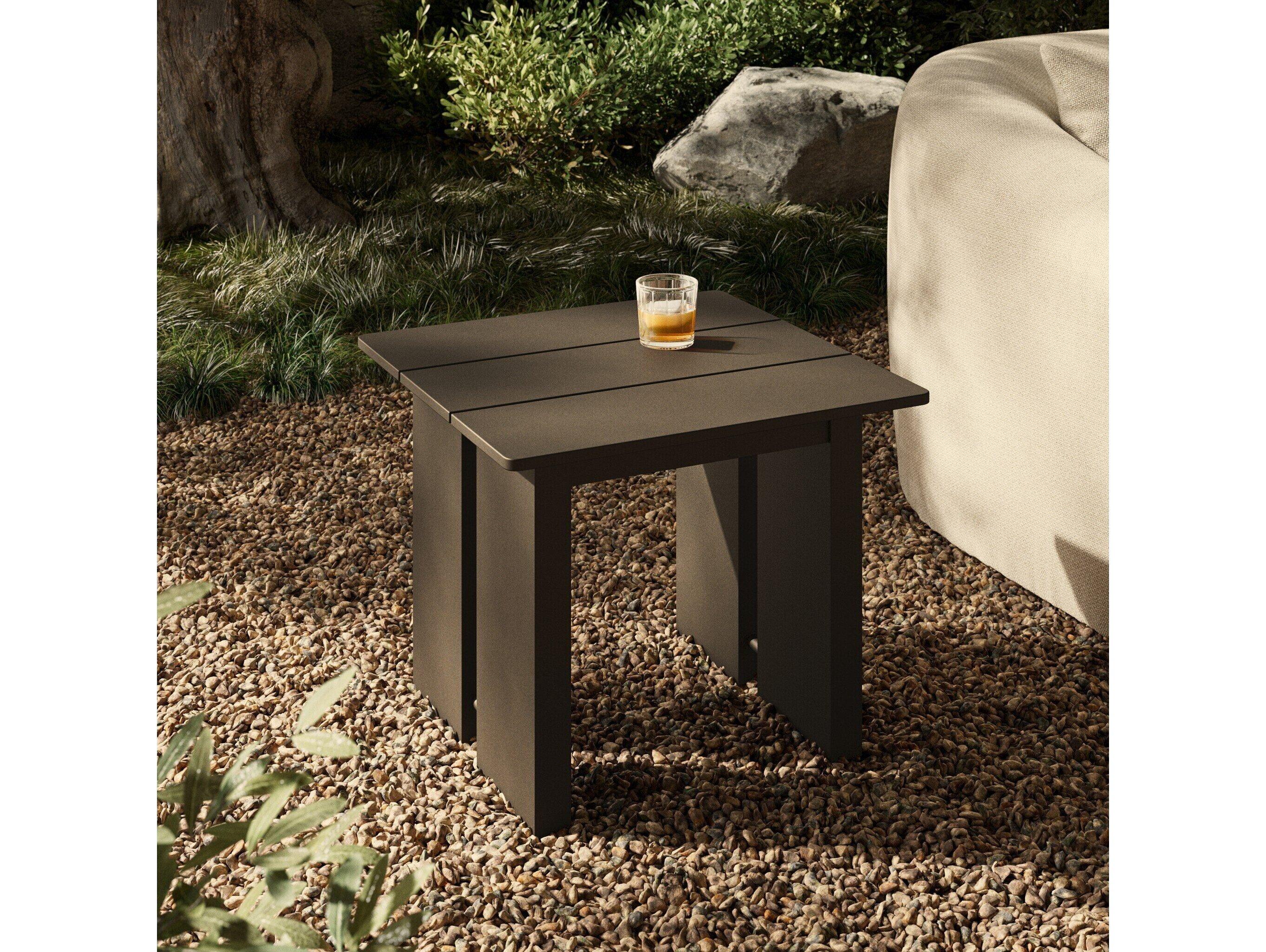 Four Hands Outdoor Solano Chapman Bronze Aluminum 24" x 23.5" Rectangular End Table
