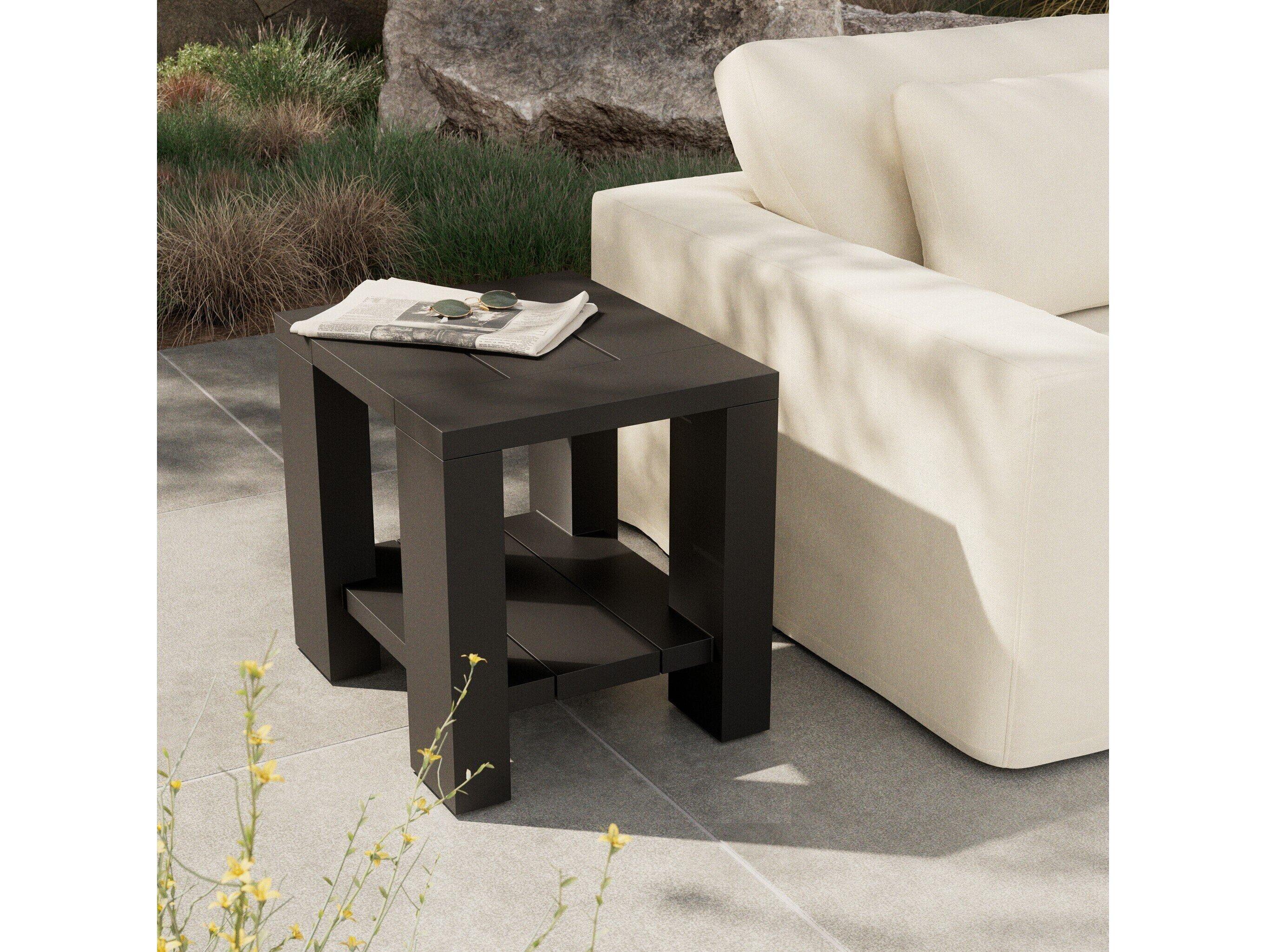 Four Hands Outdoor Garwood Roca Metal End Table - Bronze