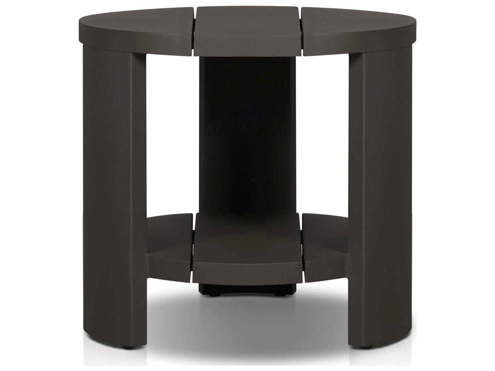 Four Hands Outdoor Garwood Roca Round Metal End Table - Bronze