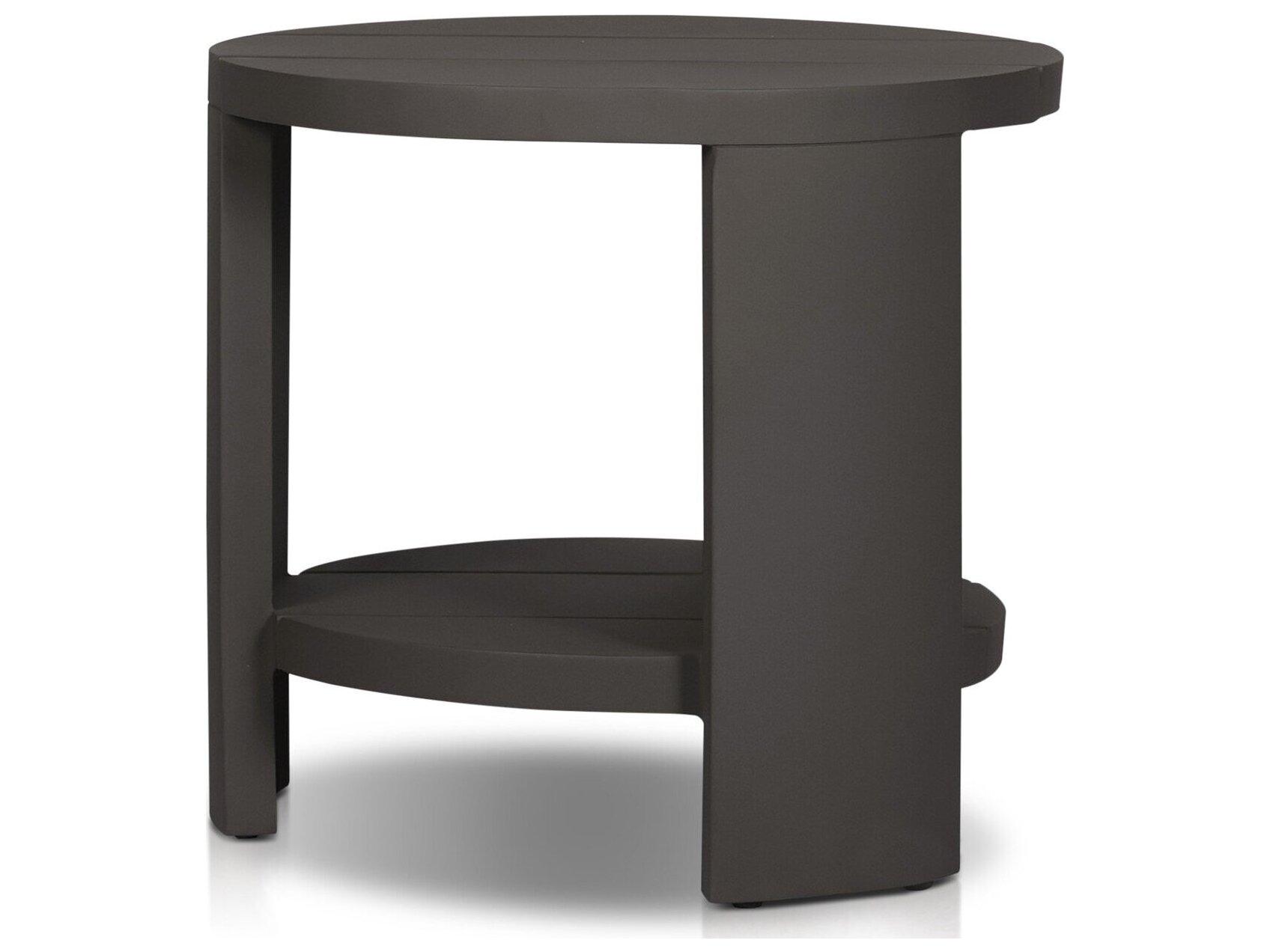 Four Hands Outdoor Garwood Roca Round Metal End Table - Bronze