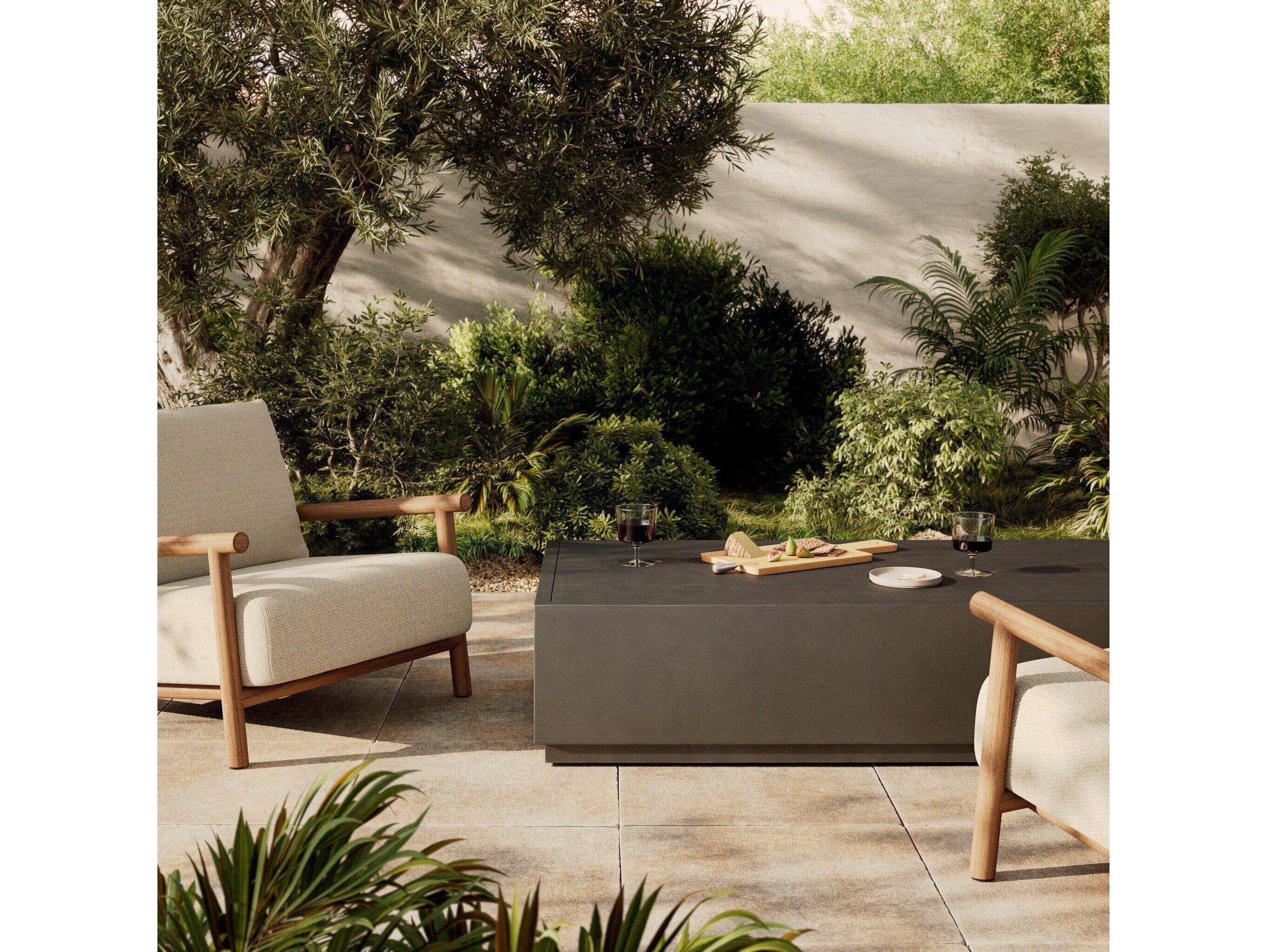 Four Hands Outdoor Solano Messo Bronze Aluminum Rectangular Coffee Table