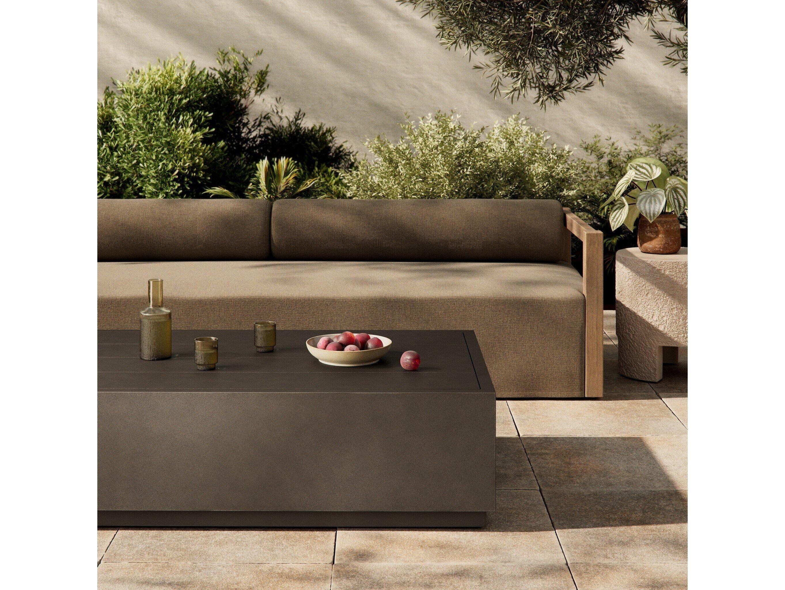 Four Hands Outdoor Solano Messo Bronze Aluminum Rectangular Coffee Table