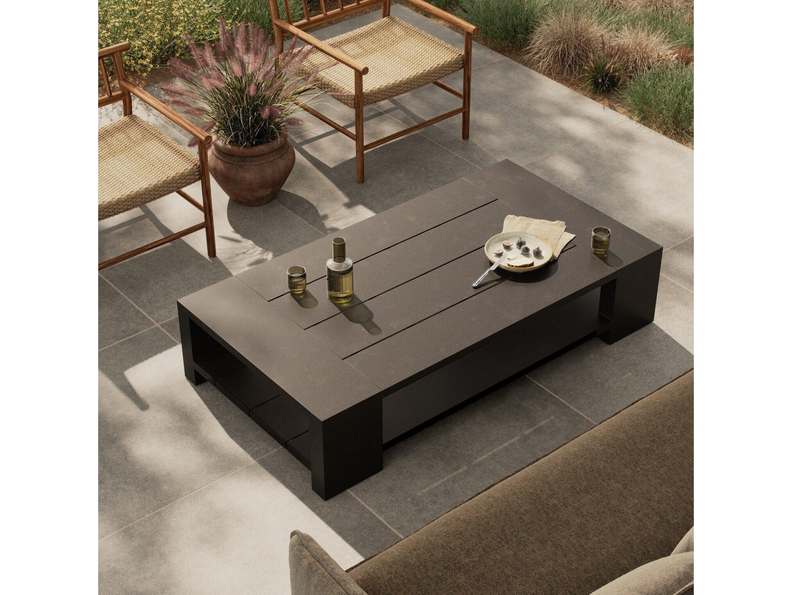 Four Hands Outdoor Garwood Roca Metal Coffee Table - Bronze