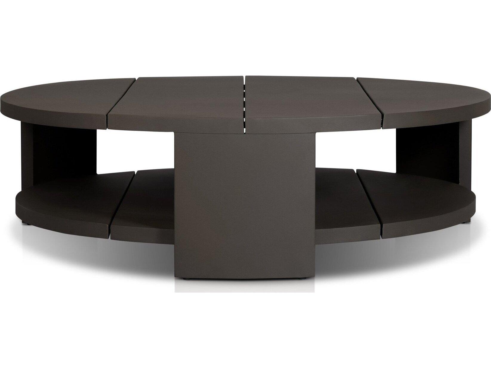 Four Hands Outdoor Garwood Roca Round Metal Coffee Table - Bronze