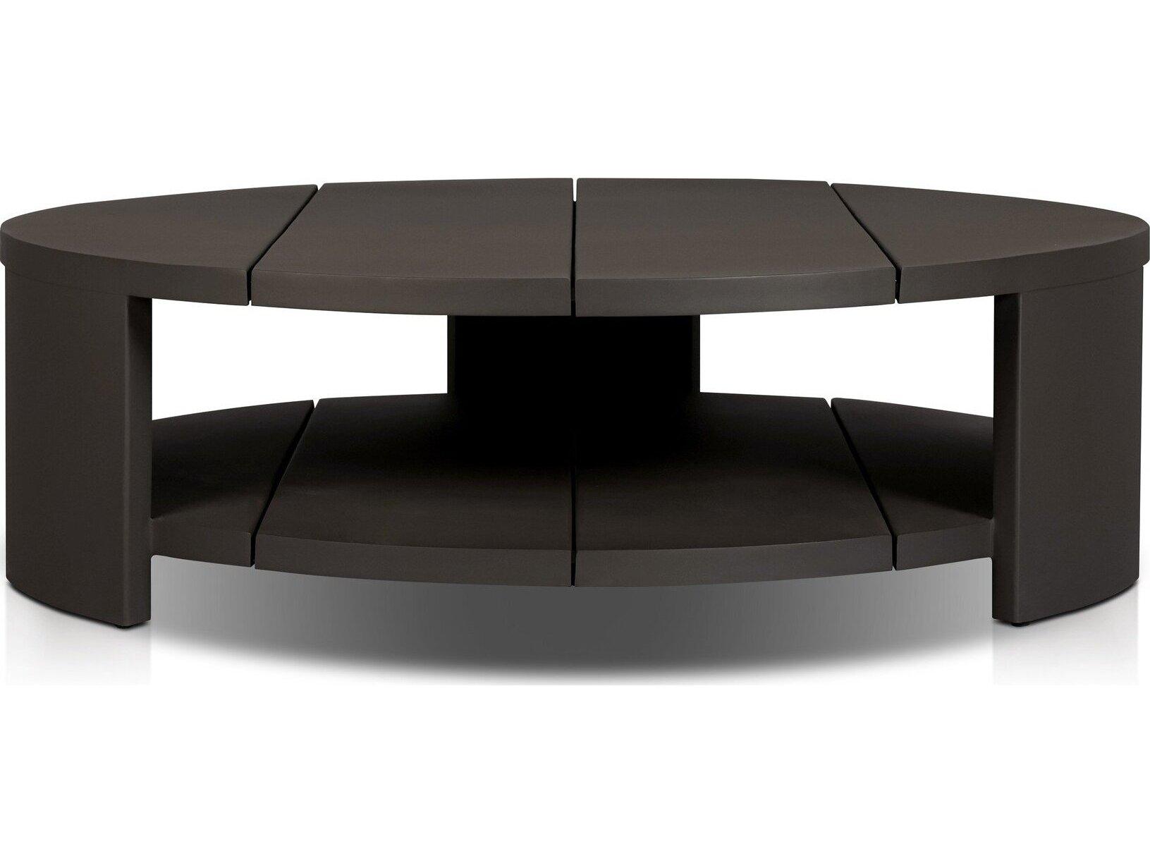 Luxecor Globetrotter Outdoor Roca Round Metal Coffee Table - Bronze