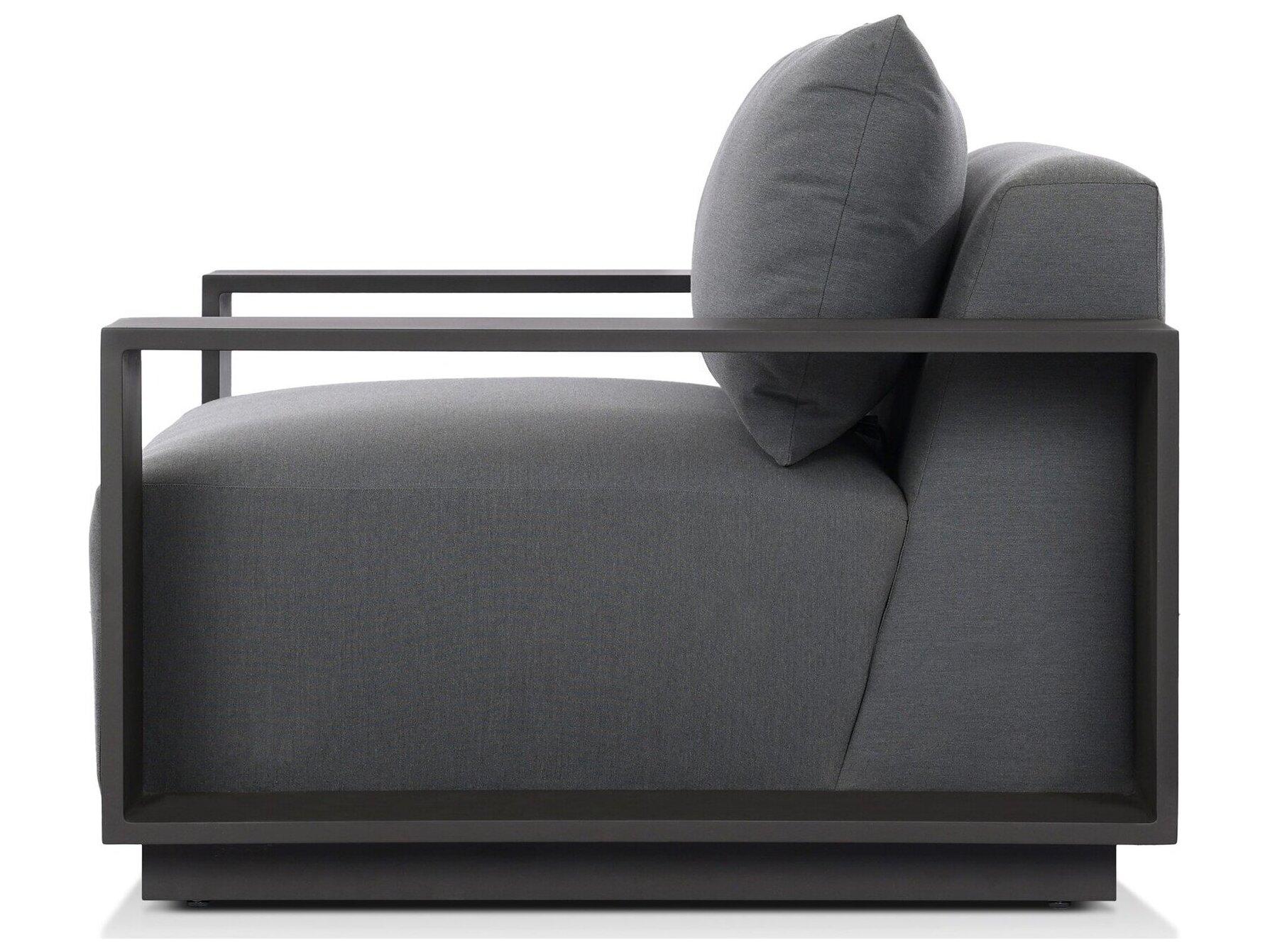 Four Hands Outdoor Garwood Branford Aluminum Cushion Lounge Chair in Arashi Graphite