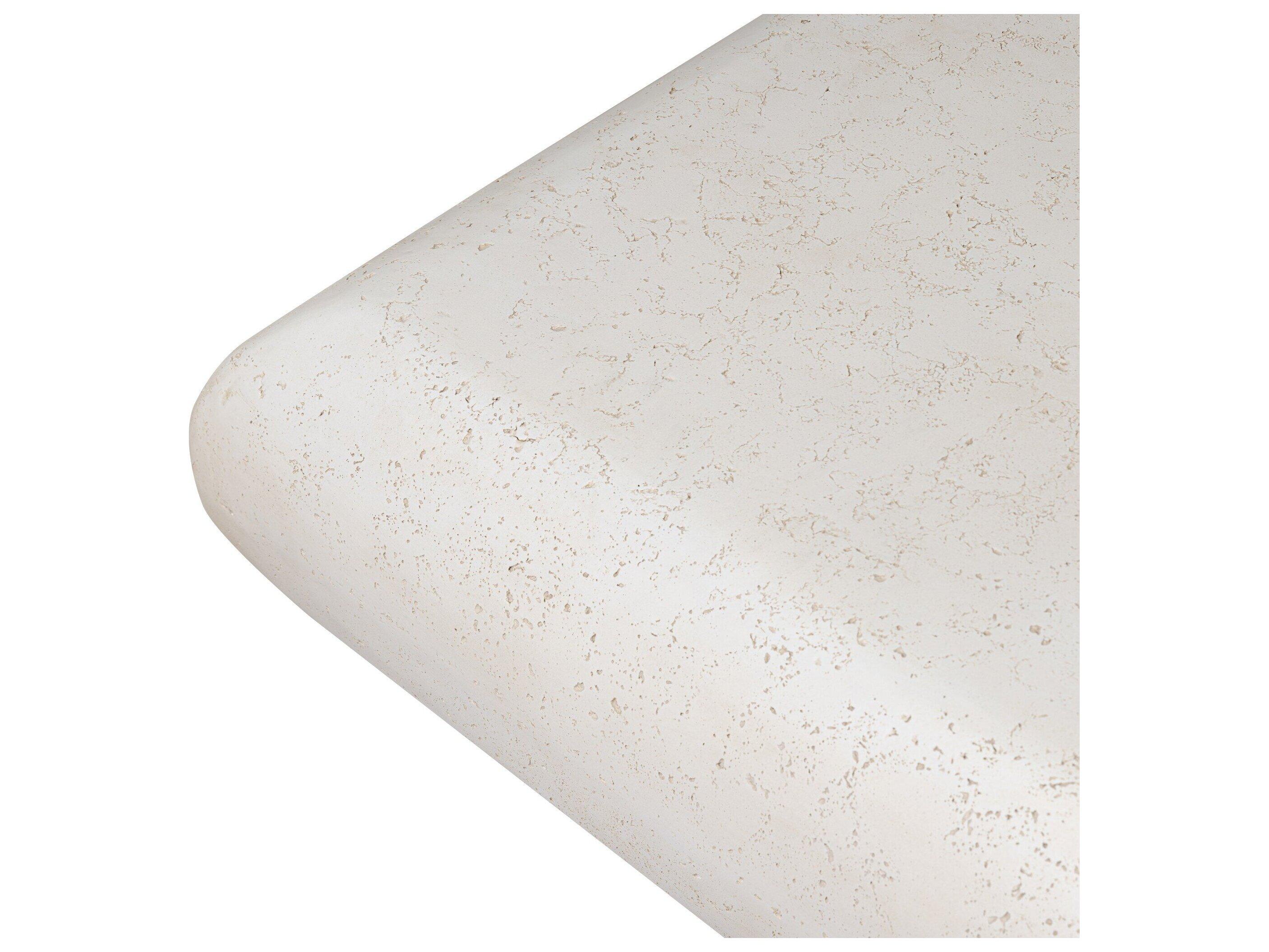 Four Hands Outdoor Chandler Ambra  Aged White Concrete 48" Square Coffee Table