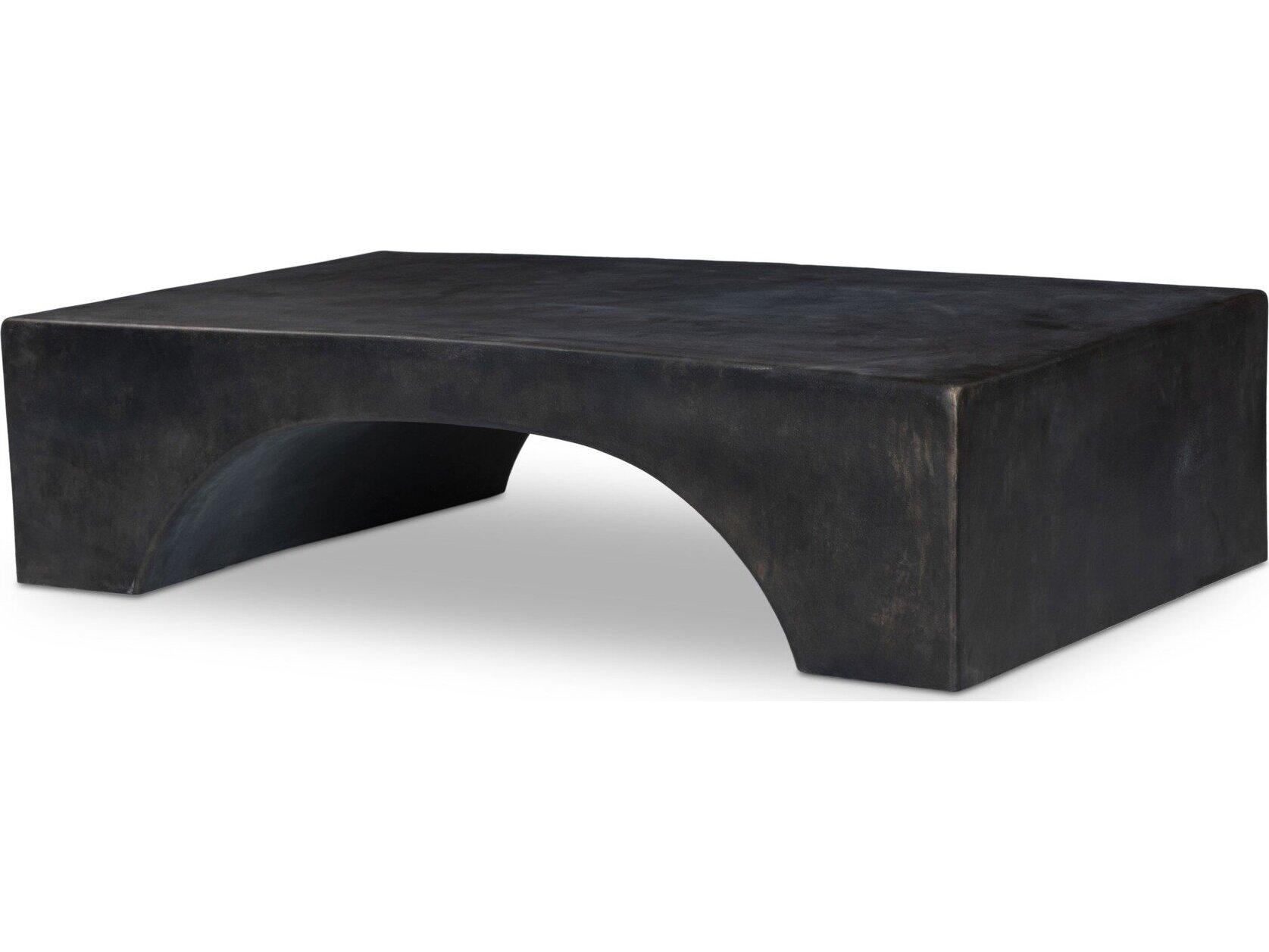 Four Hands Outdoor Marlow Palumbo Distressed Bronze Aluminum 60" x 35" Rectangular Coffee Table