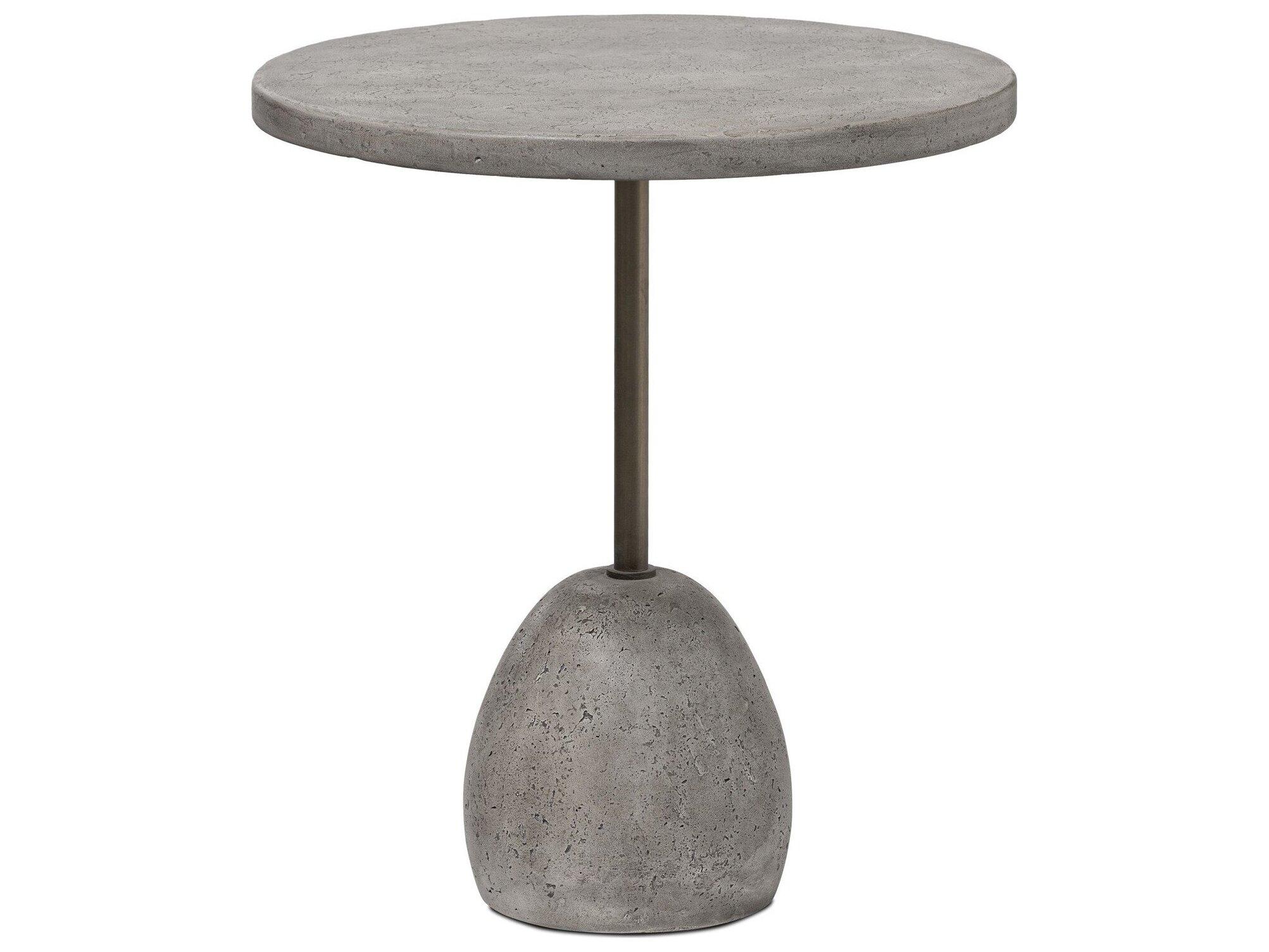 Four Hands Outdoor Chandler Aged Smoke Concrete Emens 18" Round End Table