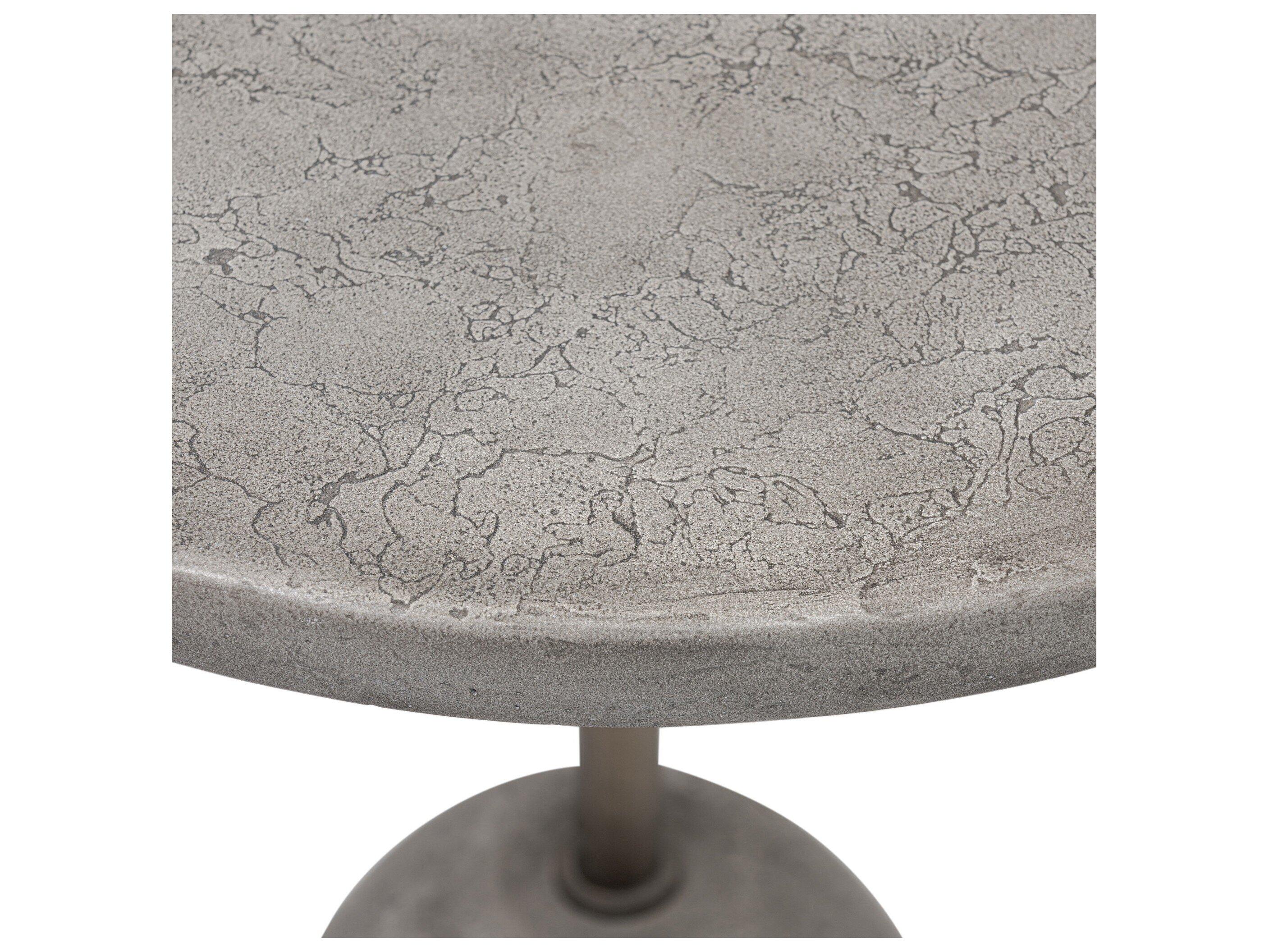 Four Hands Outdoor Chandler Aged Smoke Concrete Emens 18" Round End Table