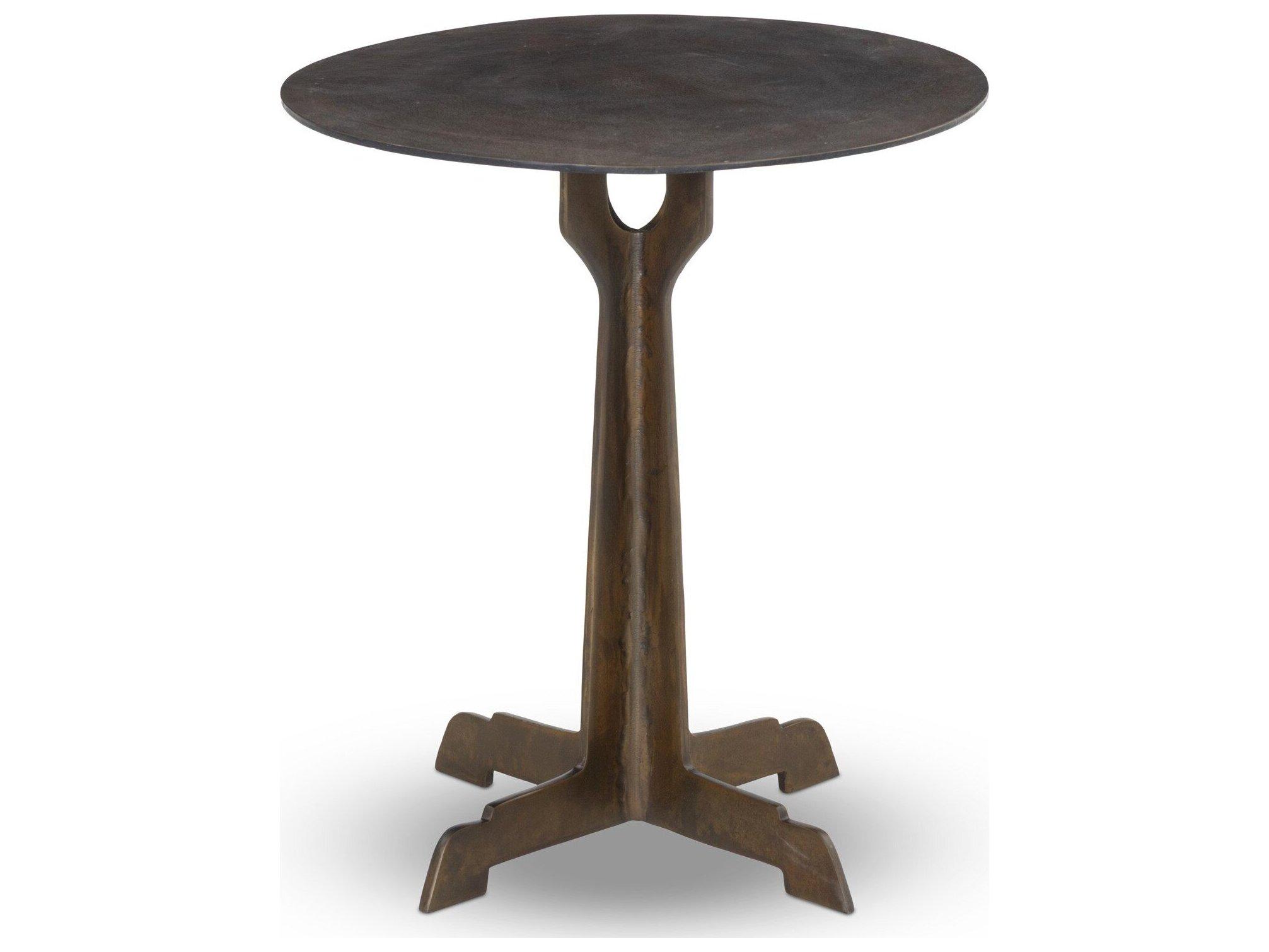 Four Hands Outdoor Malloy Outdoor End Table Antiqued Brass Aluminum