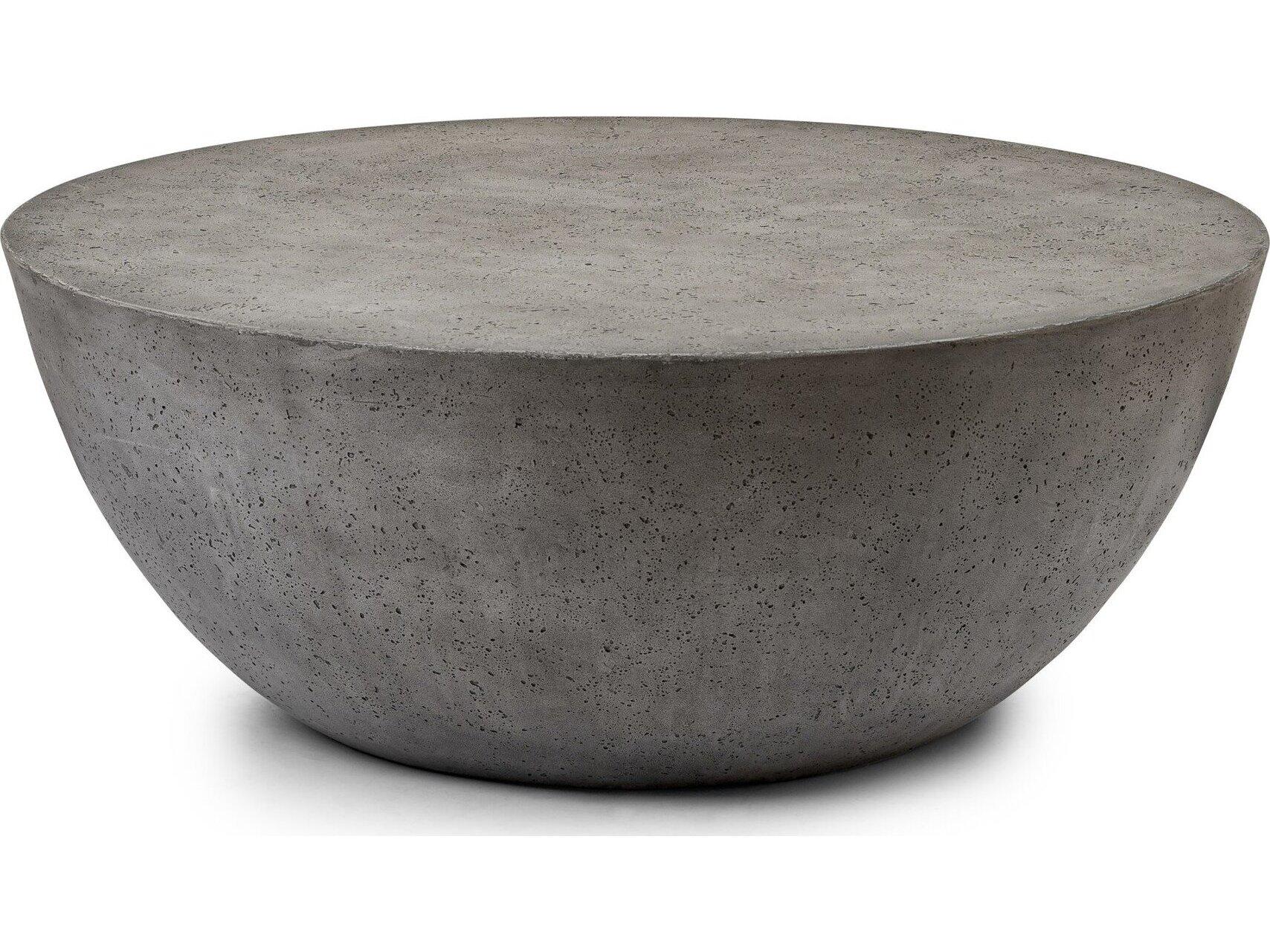 Four Hands Outdoor Chandler Boula Aged Smoke Concrete 36" Round Coffee Table