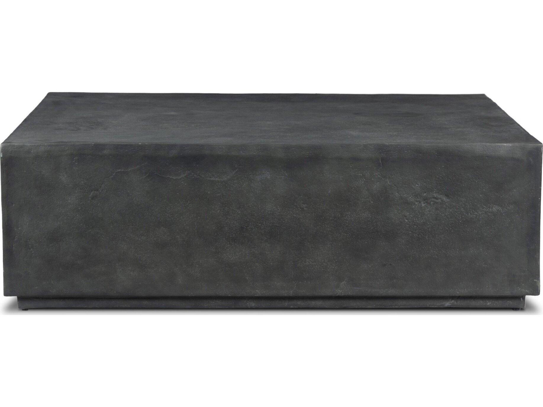 Four Hands Outdoor Marlow Graso Aged Grey Aluminum 65" x 35"D Rectangular Coffee Table