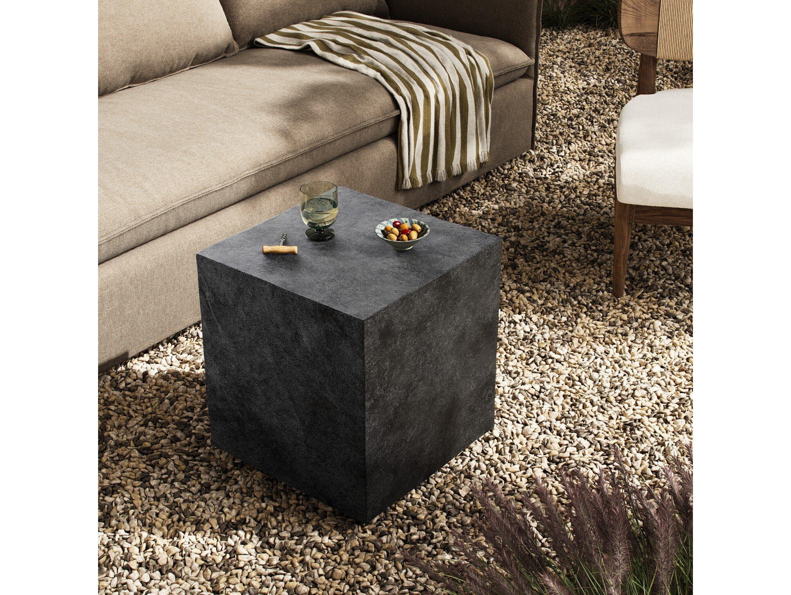 Four Hands Outdoor Marlow Graso Aged Grey Aluminum 18" Square End Table