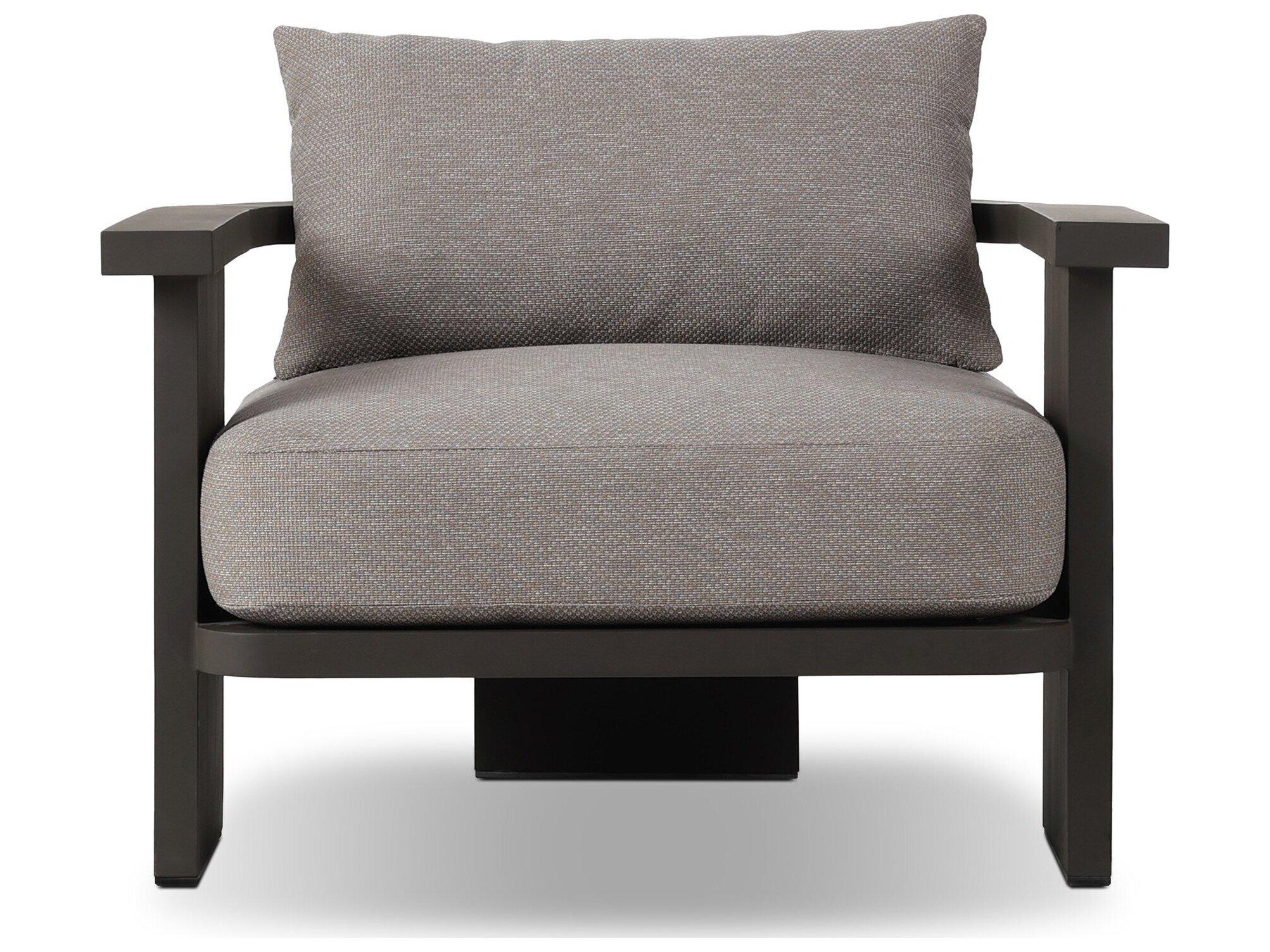 Four Hands Outdoor Solano Tahana Bronze Aluminum Cushion Lounge Chair in Casa Grey